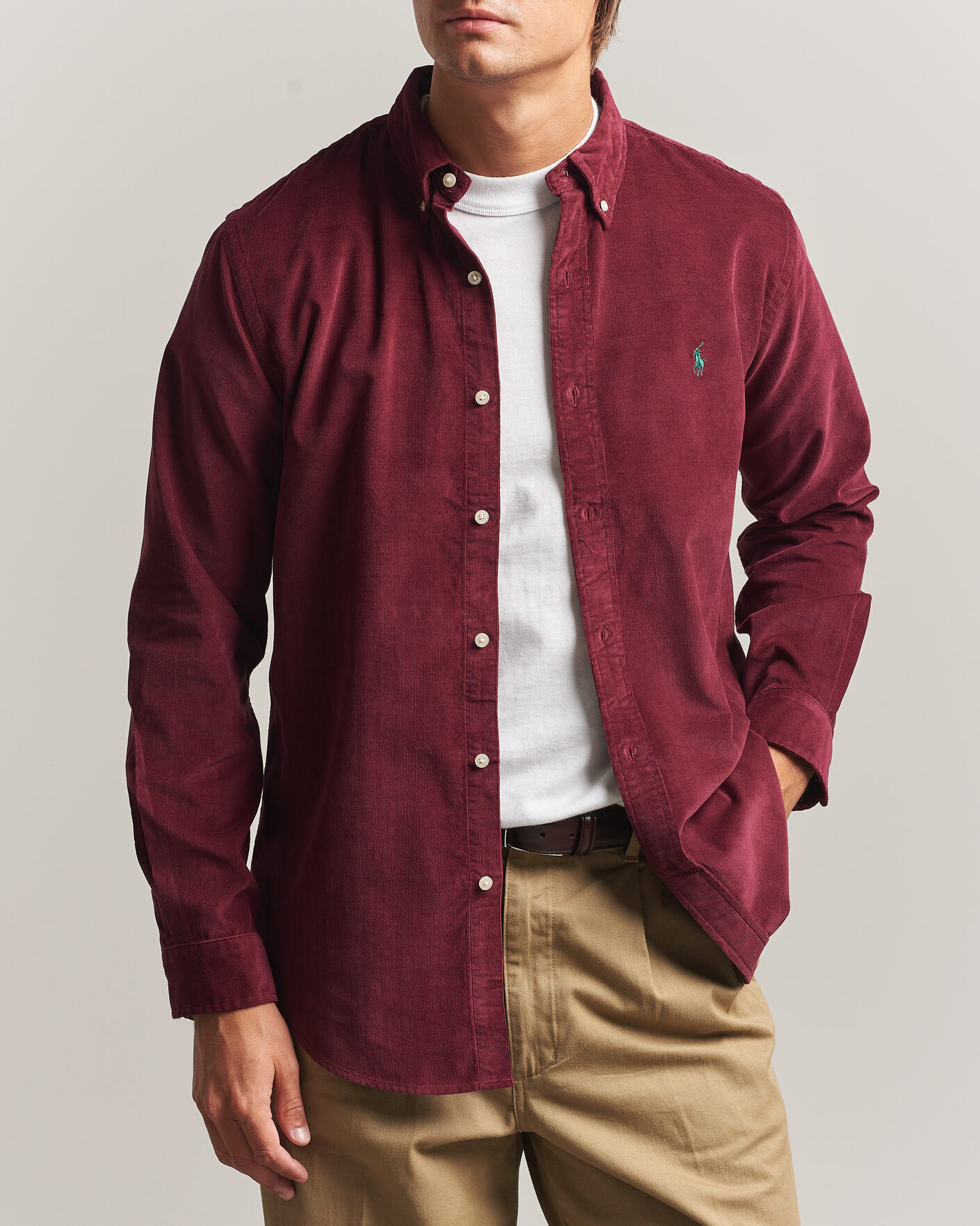 Hombres | Camisas | Polo Ralph Lauren | Custom Fit BD Corduroy Shirt Classic Wine