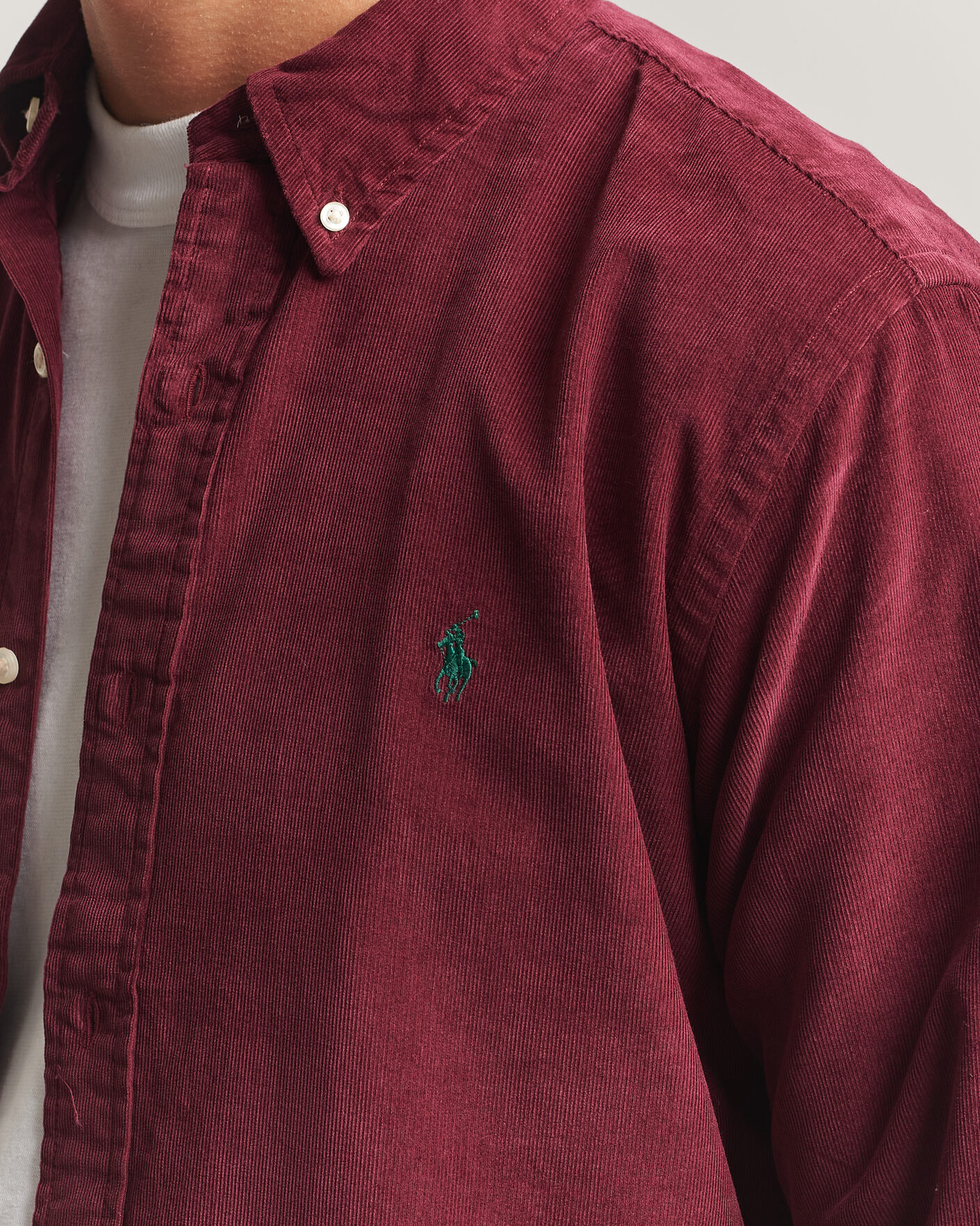 Hombres | Camisas | Polo Ralph Lauren | Custom Fit BD Corduroy Shirt Classic Wine