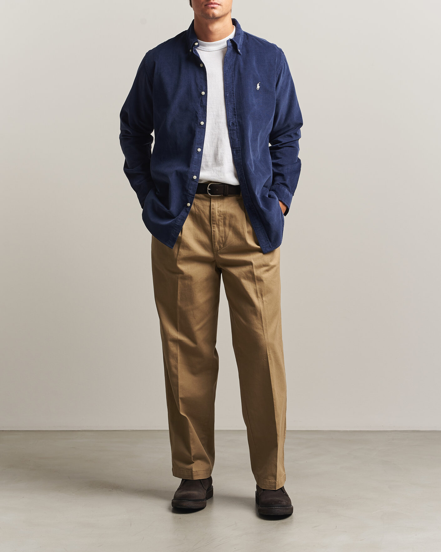 Hombres | Camisas | Polo Ralph Lauren | Custom Fit BD Corduroy Shirt Newport Navy