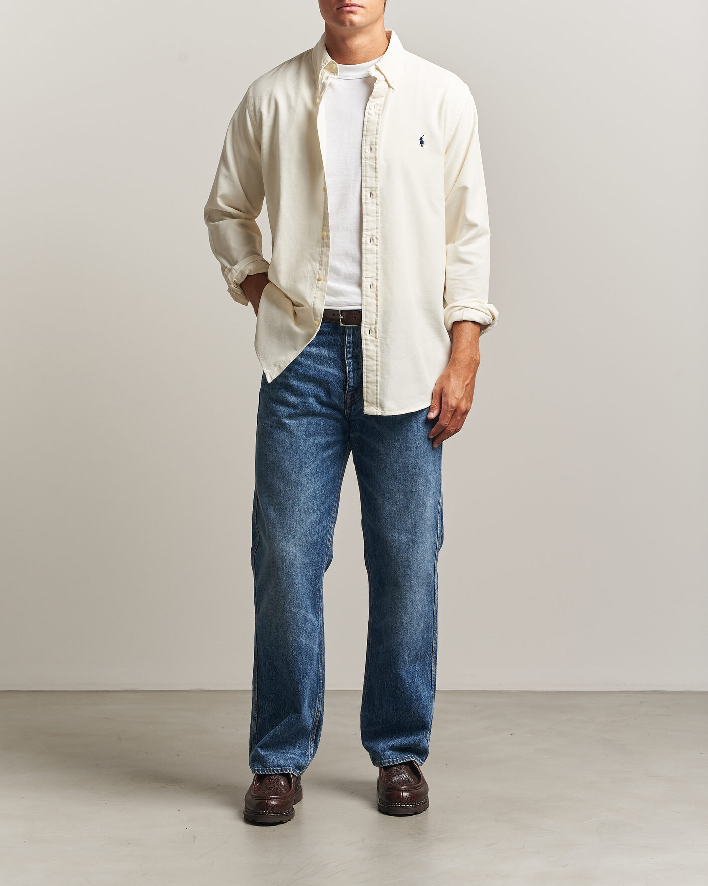 Hombres | Camisas | Polo Ralph Lauren | Custom Fit BD Corduroy Shirt Clubhouse Cream