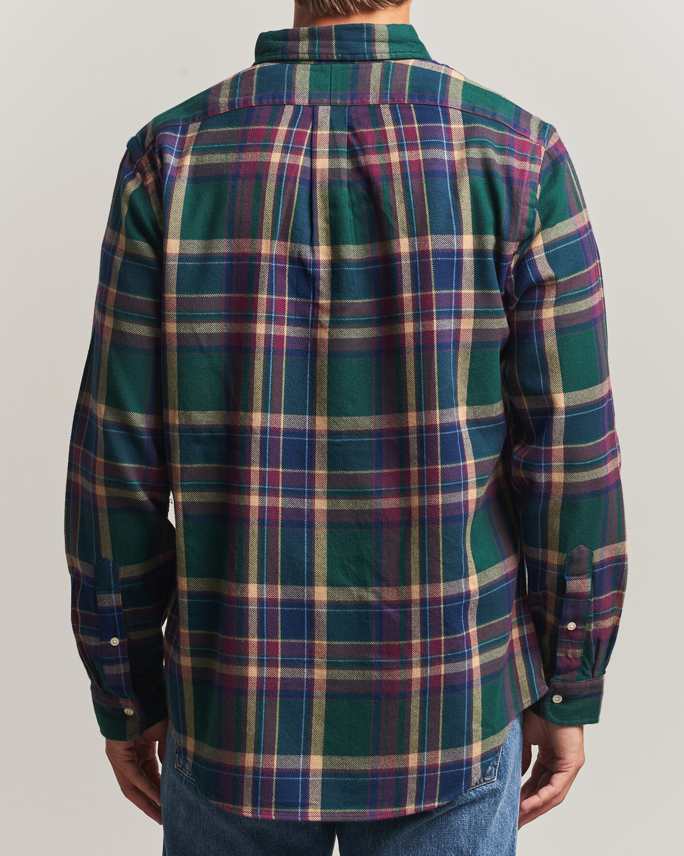 Hombres | Camisas | Polo Ralph Lauren | Custom Fit Brushed Flannel Shirt Forest Burgundy