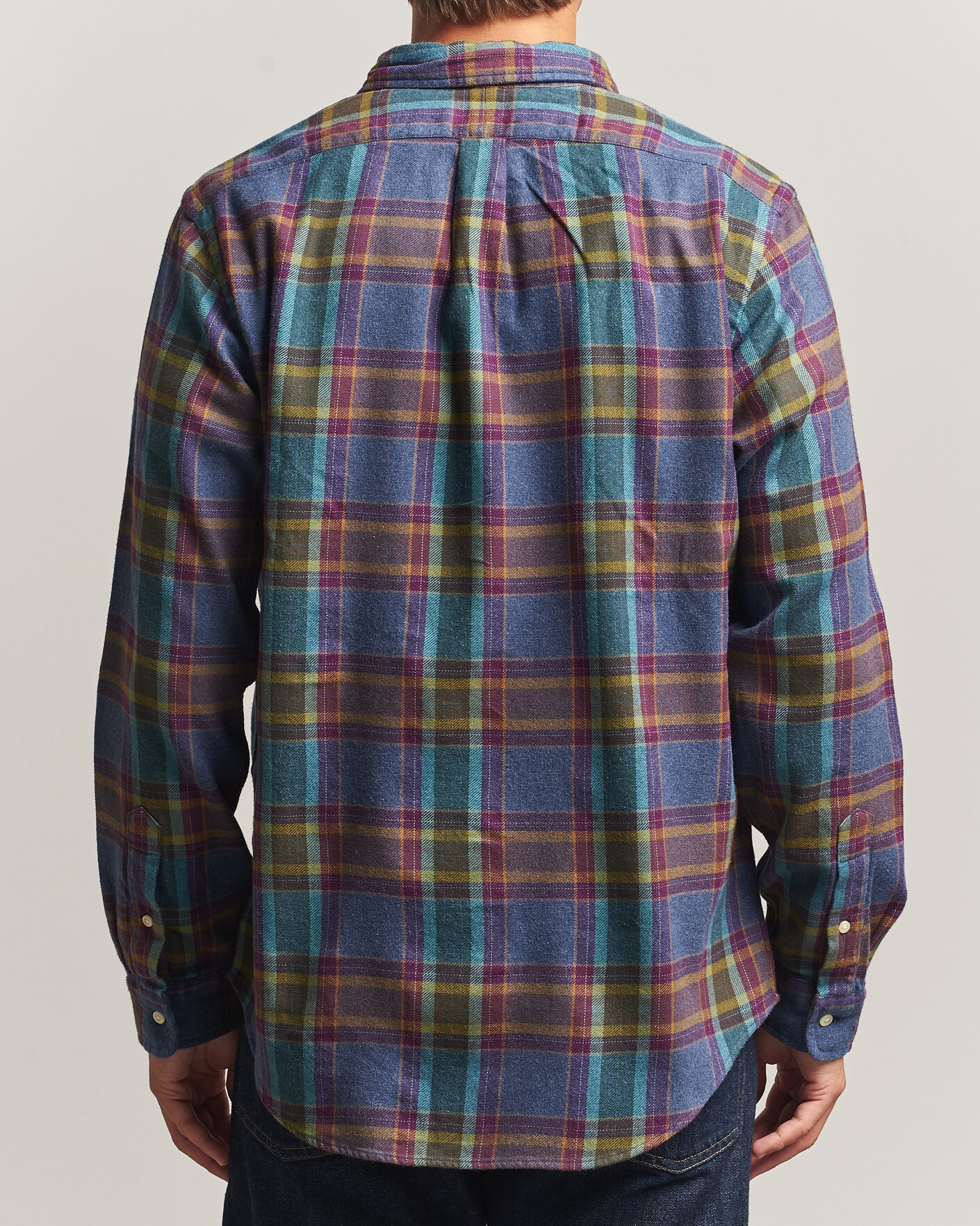 Hombres | Camisas | Polo Ralph Lauren | Custom Fit Brushed Flannel Shirt Blue Purple Heather
