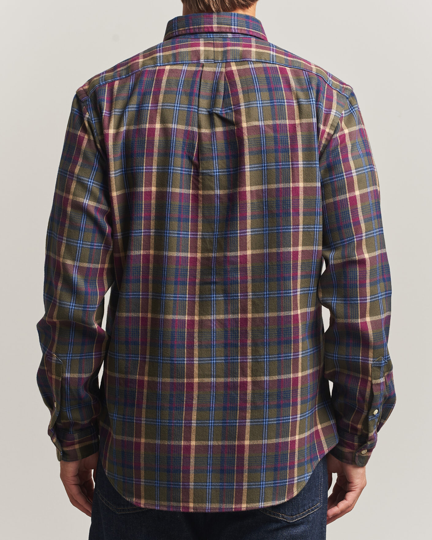 Hombres | Camisas | Polo Ralph Lauren | Custom Fit Brushed Flannel Shirt Olive Berry