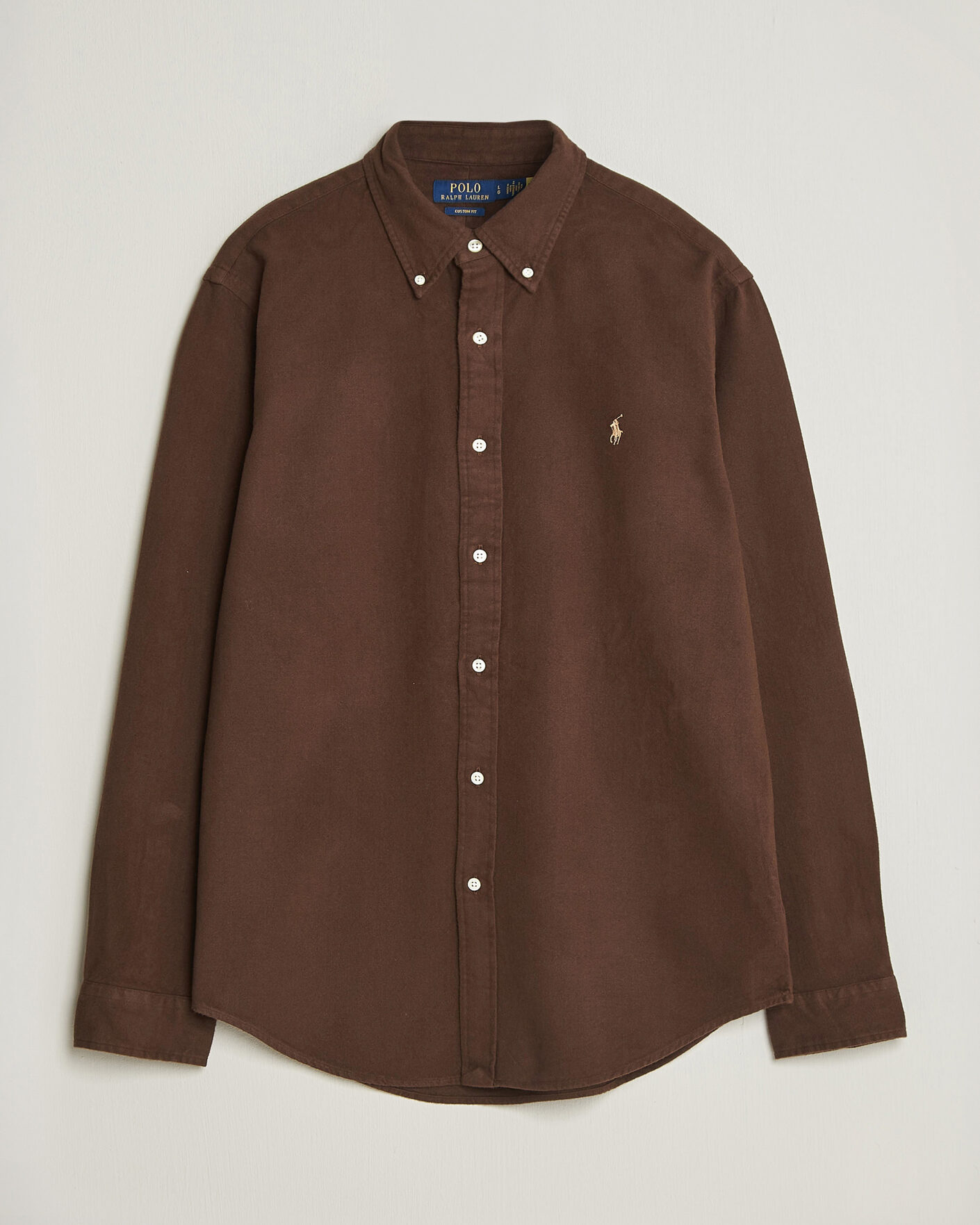 Hombres | Camisas | Polo Ralph Lauren | Custom Fit Brushed Flannel Shirt Nutmeg Brown
