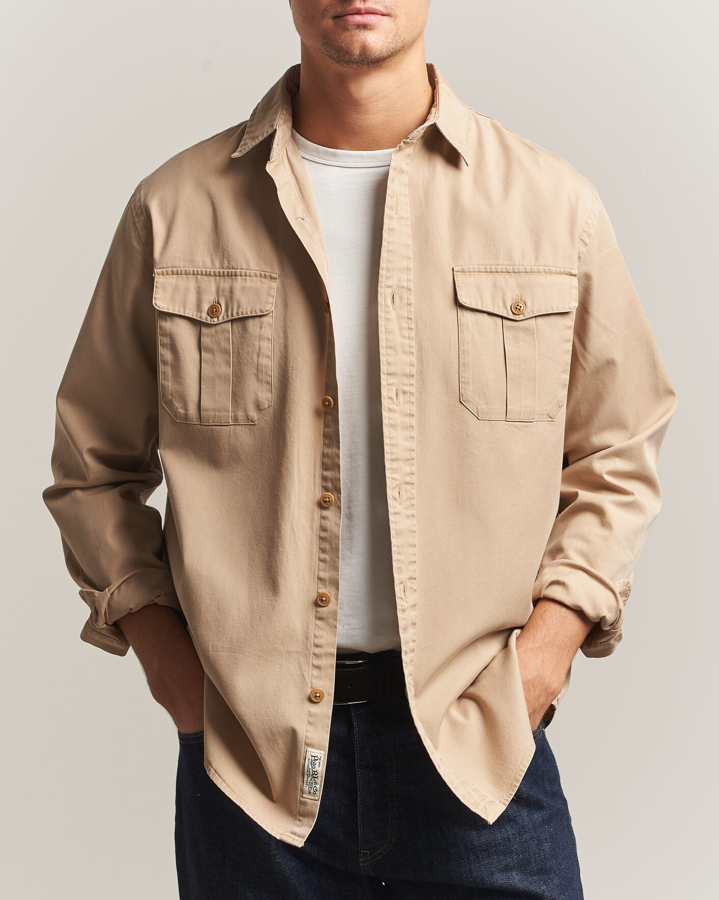 Hombres | Camisas | Polo Ralph Lauren | Litchfield Washed Chino Overshirt Vintage Khaki