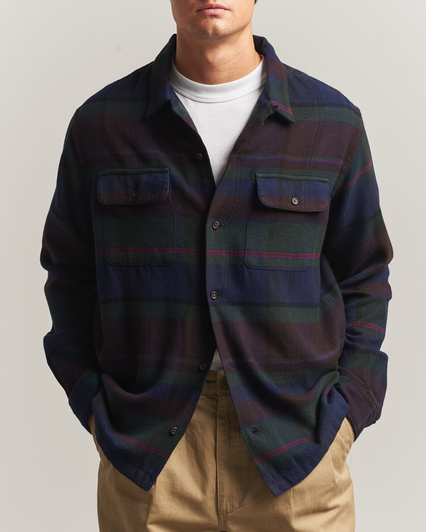 Hombres | Camisas | Polo Ralph Lauren | Hudson Ranch Checked Overshirt Olive Royal