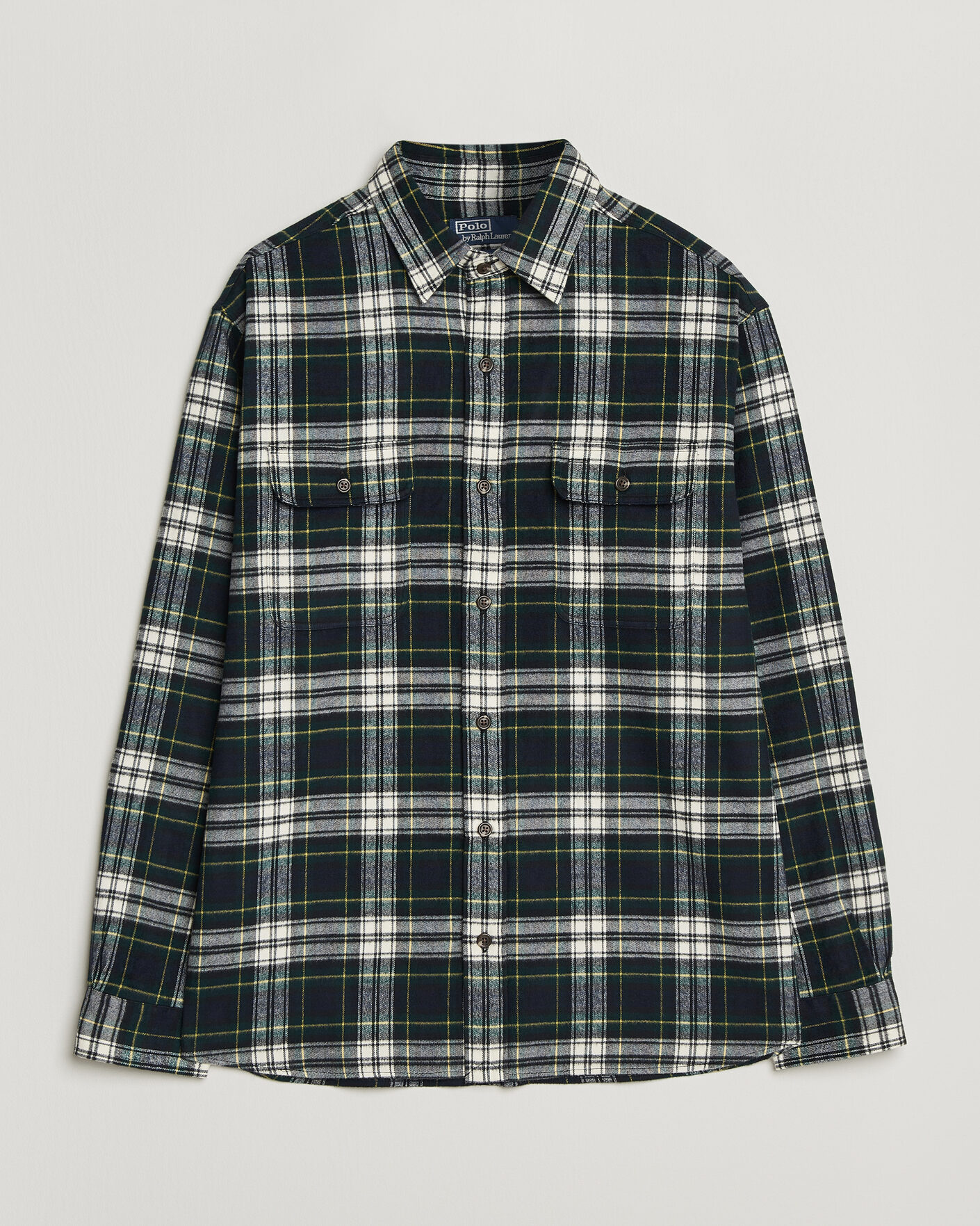 Hombres | Camisas | Polo Ralph Lauren | Classic Fit Shaggy Flannel Shirt Navy Green