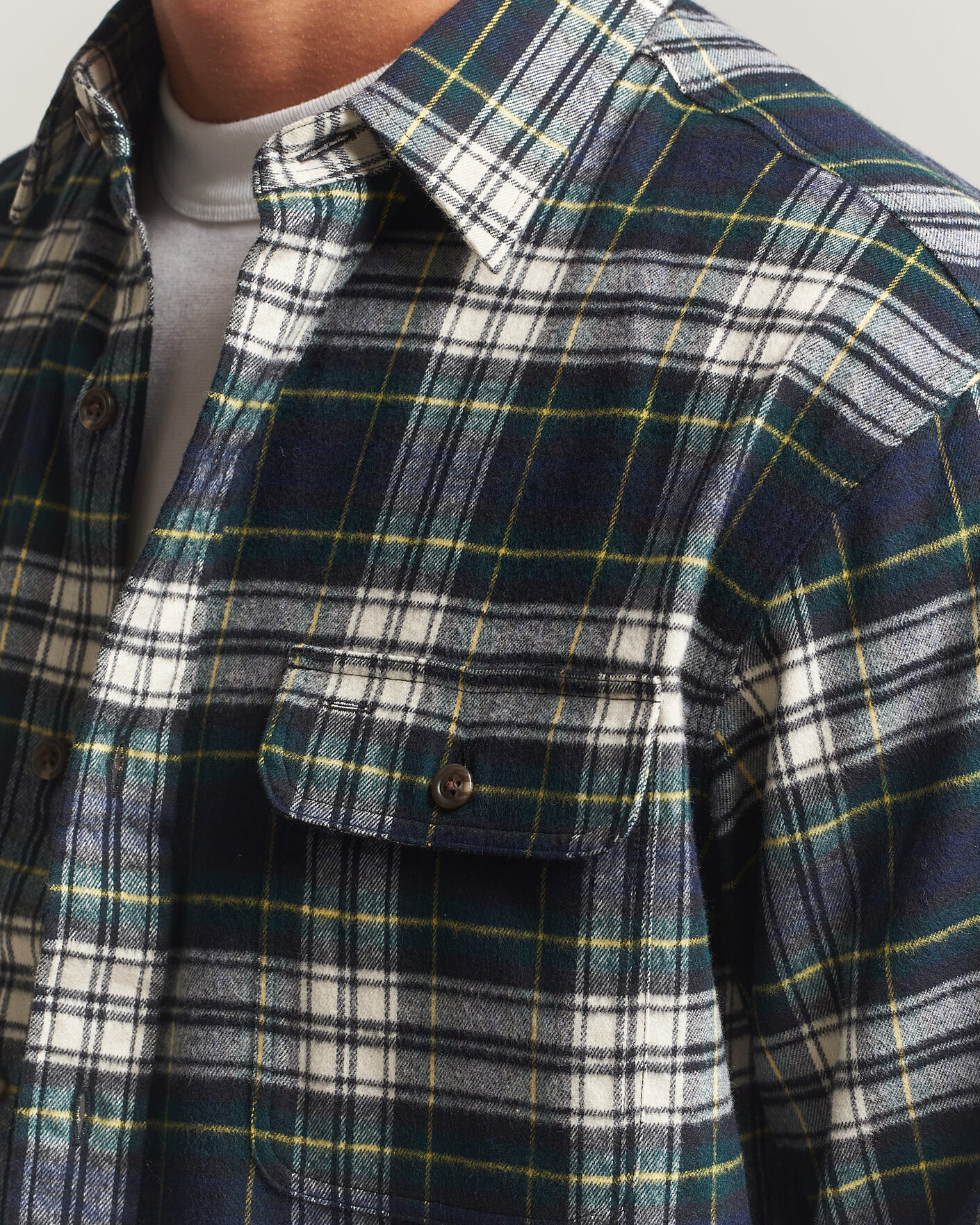 Hombres | Camisas | Polo Ralph Lauren | Classic Fit Shaggy Flannel Shirt Navy Green