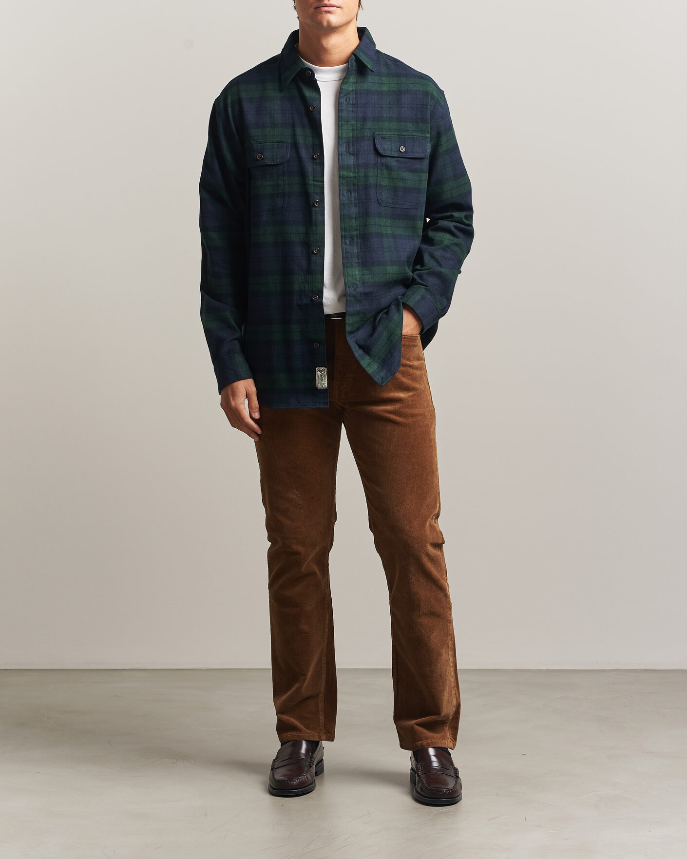 Hombres | Camisas | Polo Ralph Lauren | Classic Fit Shaggy Flannel Shirt Navy Forest