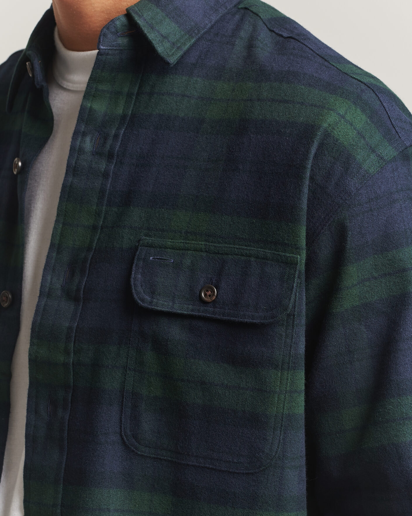 Hombres | Camisas | Polo Ralph Lauren | Classic Fit Shaggy Flannel Shirt Navy Forest
