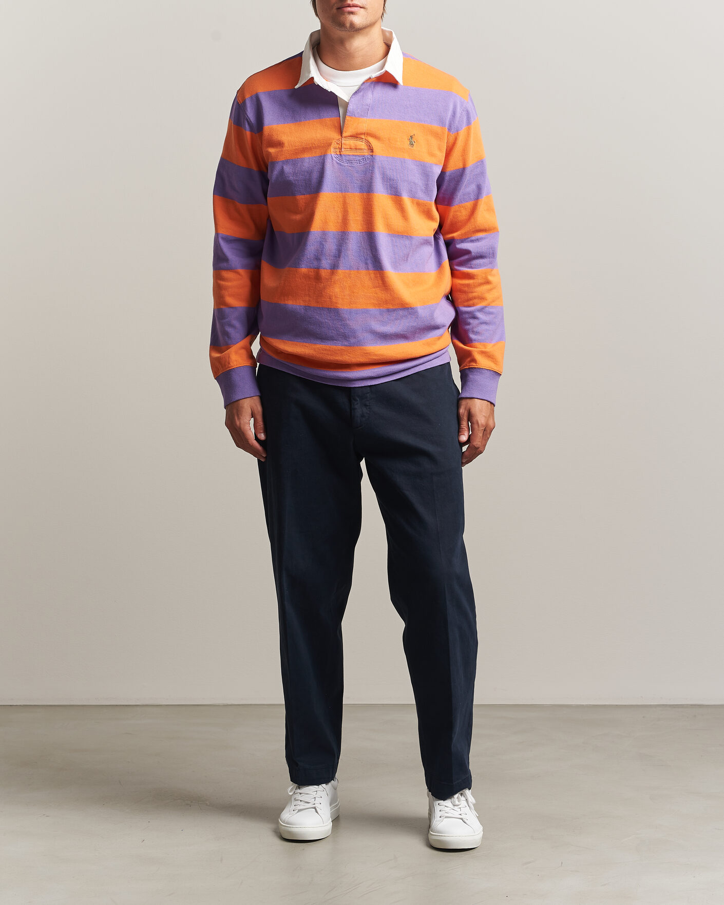 Hombres | Jerséis y prendas de punto | Polo Ralph Lauren | Striped Jersey Rugger Purple/Orange
