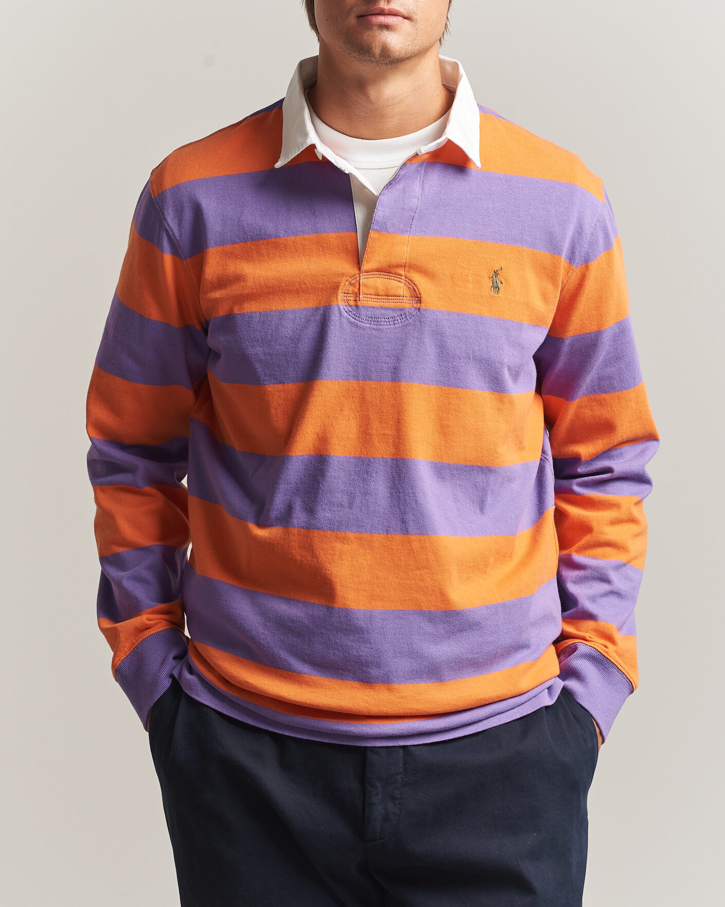 Hombres | Jerséis y prendas de punto | Polo Ralph Lauren | Striped Jersey Rugger Purple/Orange