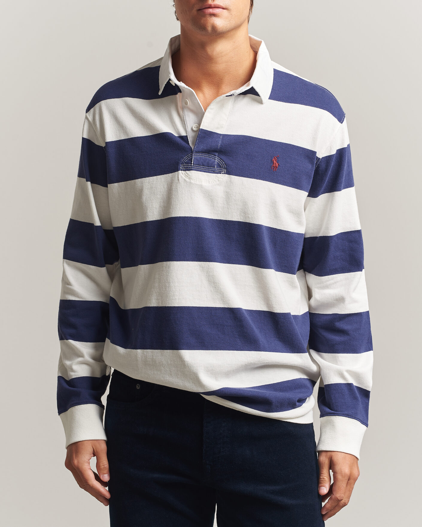 Hombres | Jerséis y prendas de punto | Polo Ralph Lauren | Striped Jersey Rugger Cream/Navy