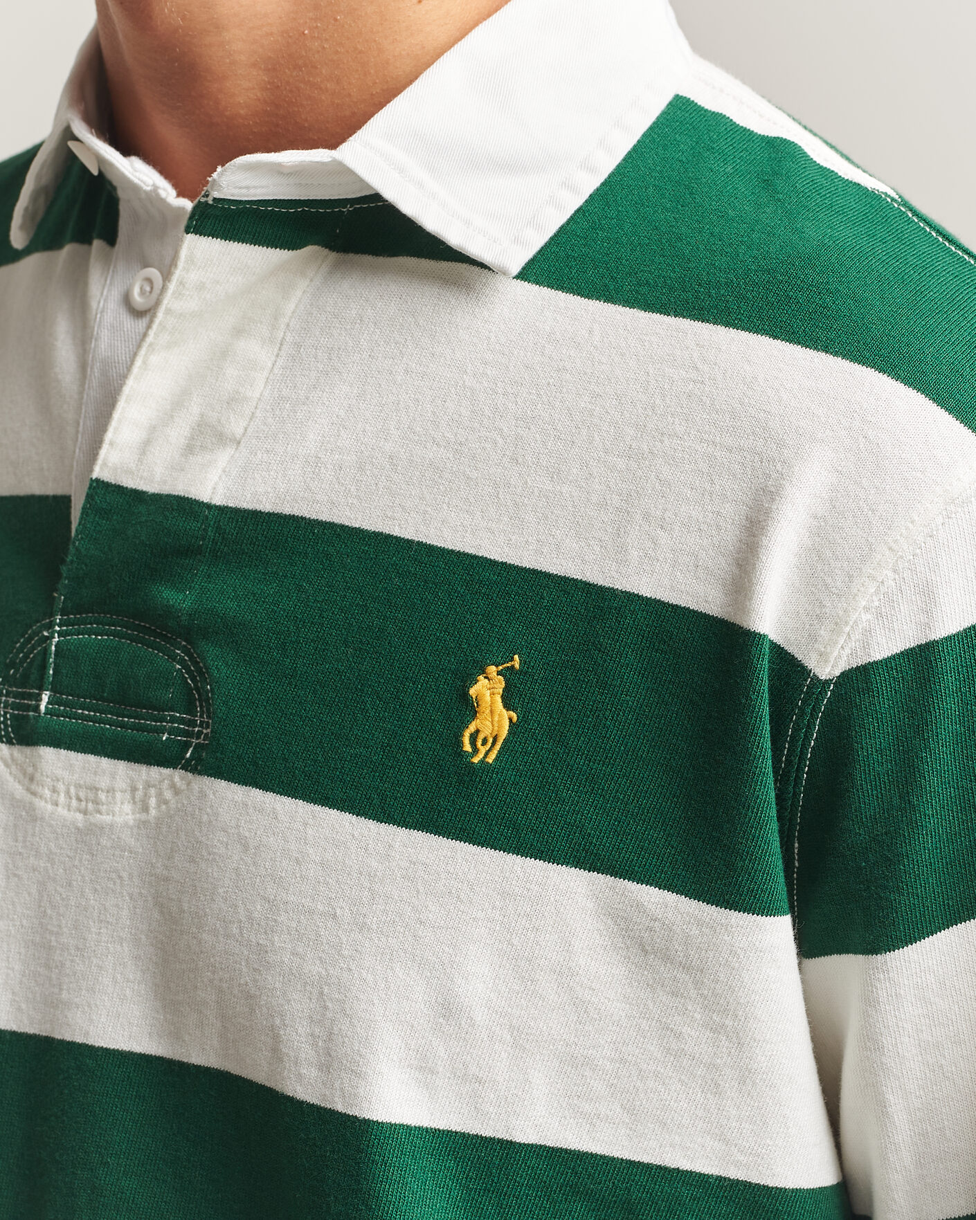 Hombres | Jerséis y prendas de punto | Polo Ralph Lauren | Striped Jersey Rugger Cream/Forest
