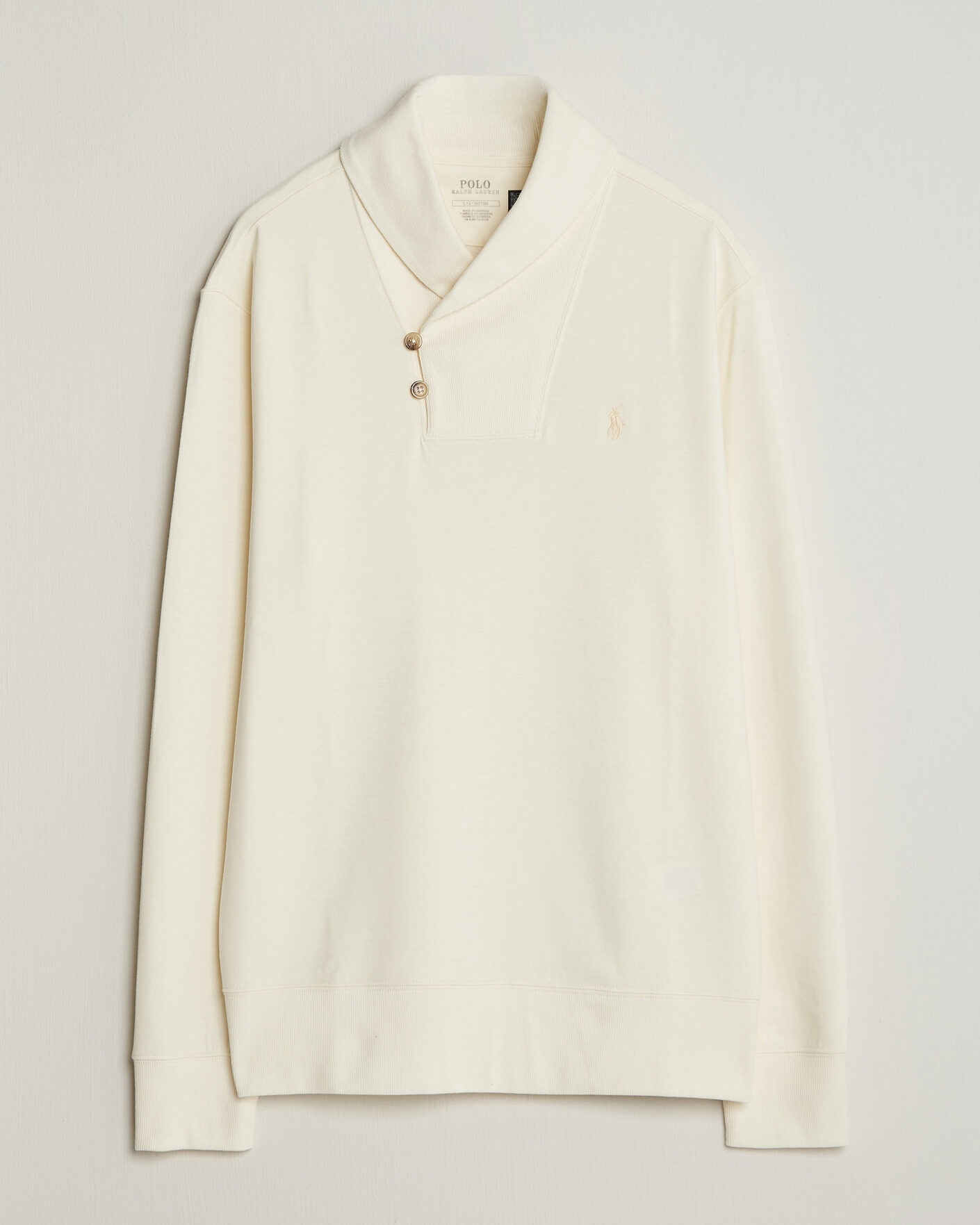 Hombres | Jerséis y prendas de punto | Polo Ralph Lauren | Double Knitted Shawl Collar Sweater Pale Cream