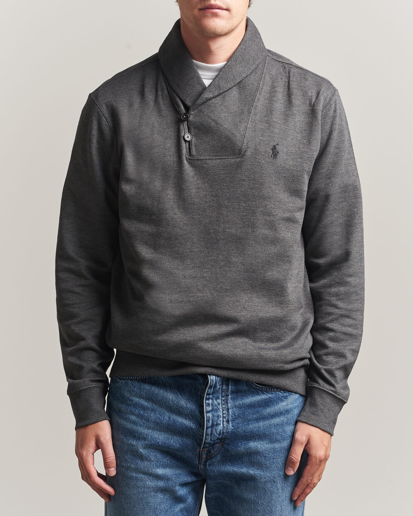 Hombres | Jerséis y prendas de punto | Polo Ralph Lauren | Double Knitted Shawl Collar Sweater Windsor Heather