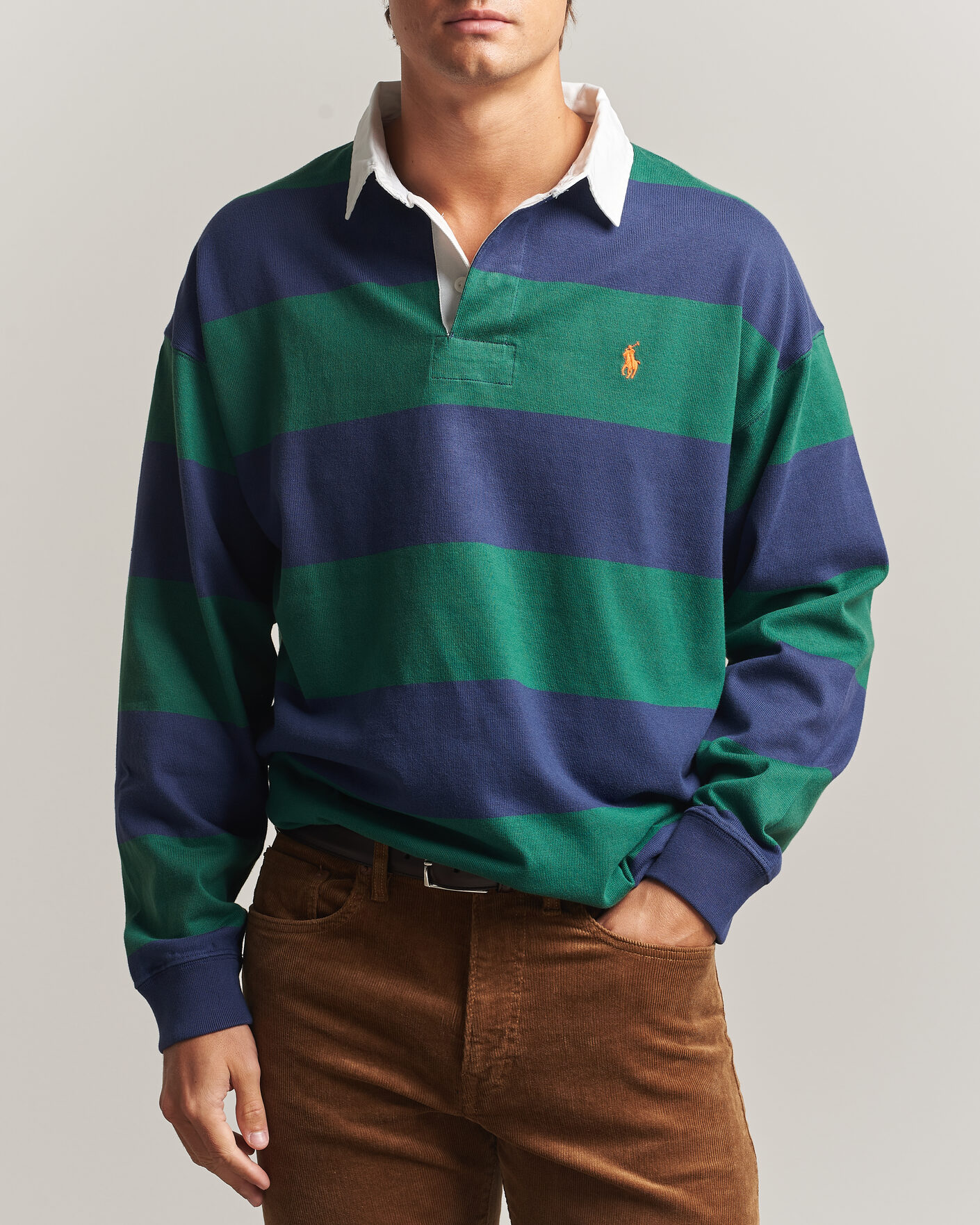 Hombres | Jerséis y prendas de punto | Polo Ralph Lauren | Jersey Knitted Rugby Pullover Green/Cobolt