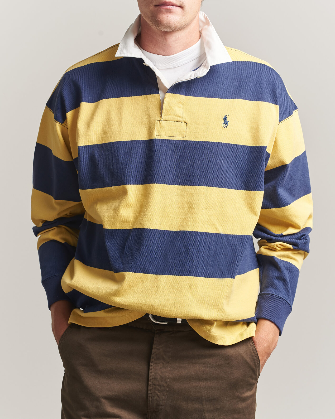 Hombres | Jerséis y prendas de punto | Polo Ralph Lauren | Jersey Knitted Rugby Pullover Yellow/Cobolt