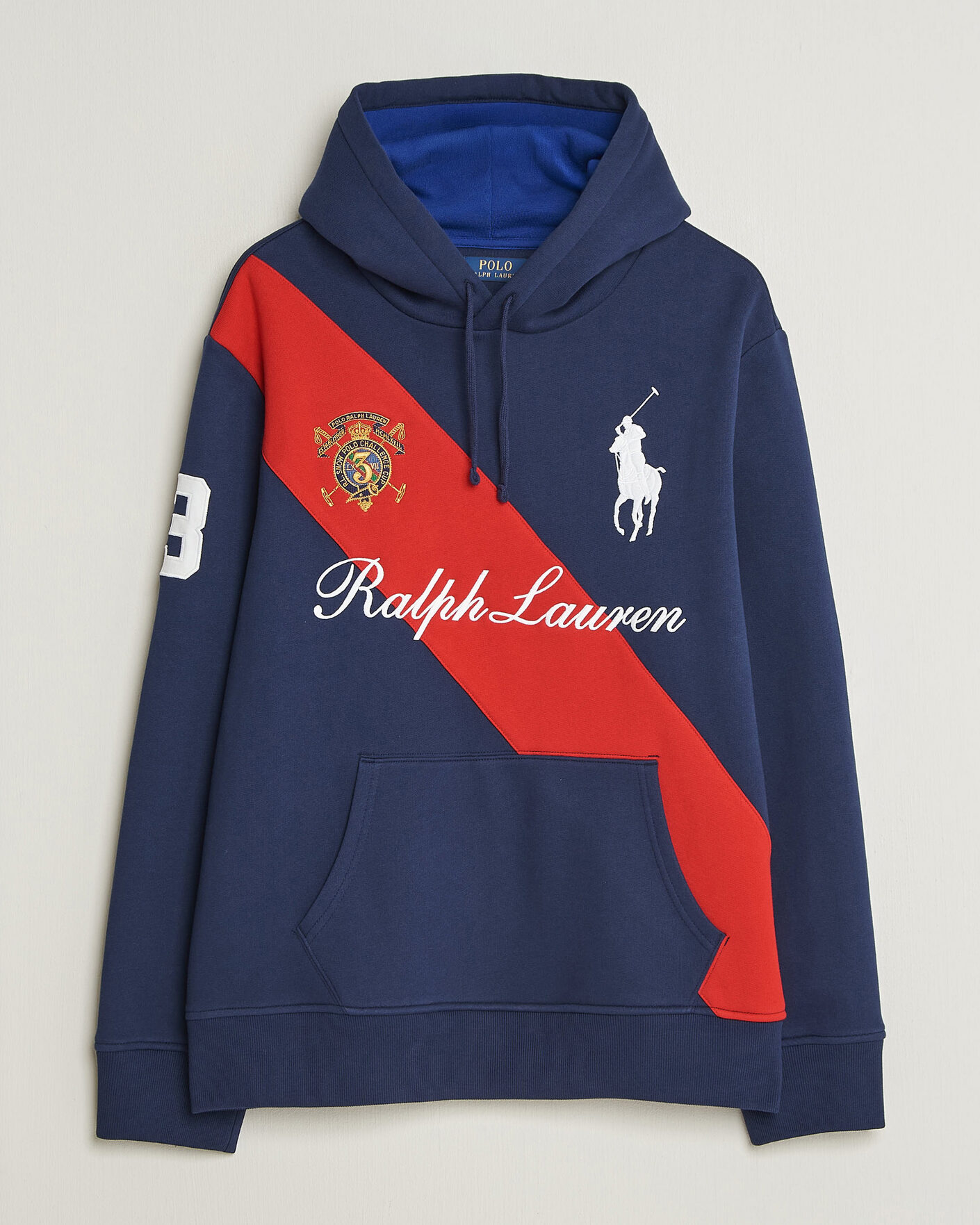 Hombres | Jerséis y prendas de punto | Polo Ralph Lauren | Diagonal Stripe Big Pony Hoodie Newport Navy