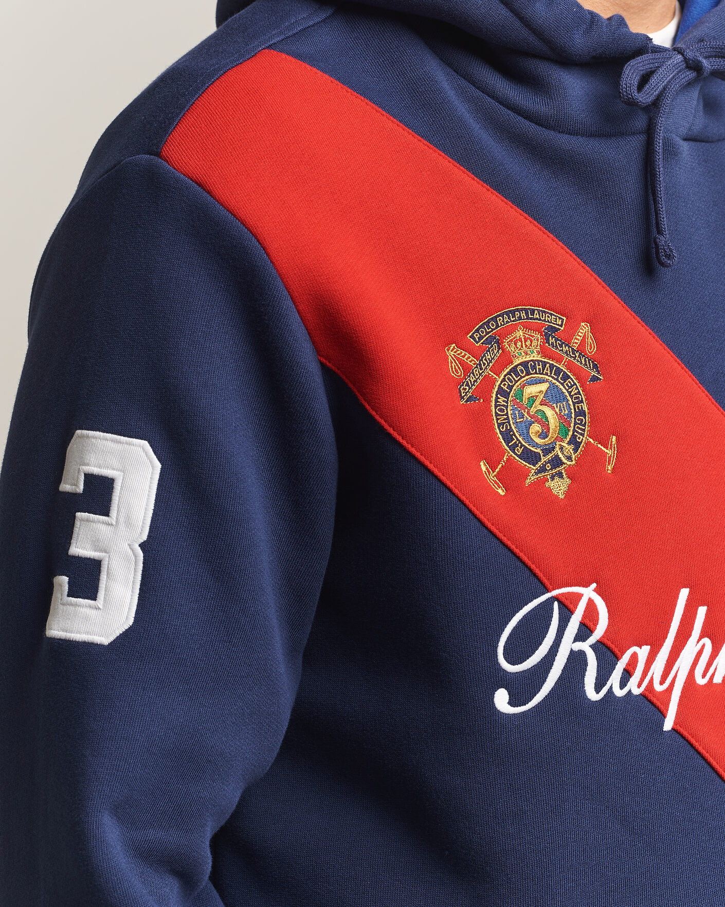 Hombres | Jerséis y prendas de punto | Polo Ralph Lauren | Diagonal Stripe Big Pony Hoodie Newport Navy