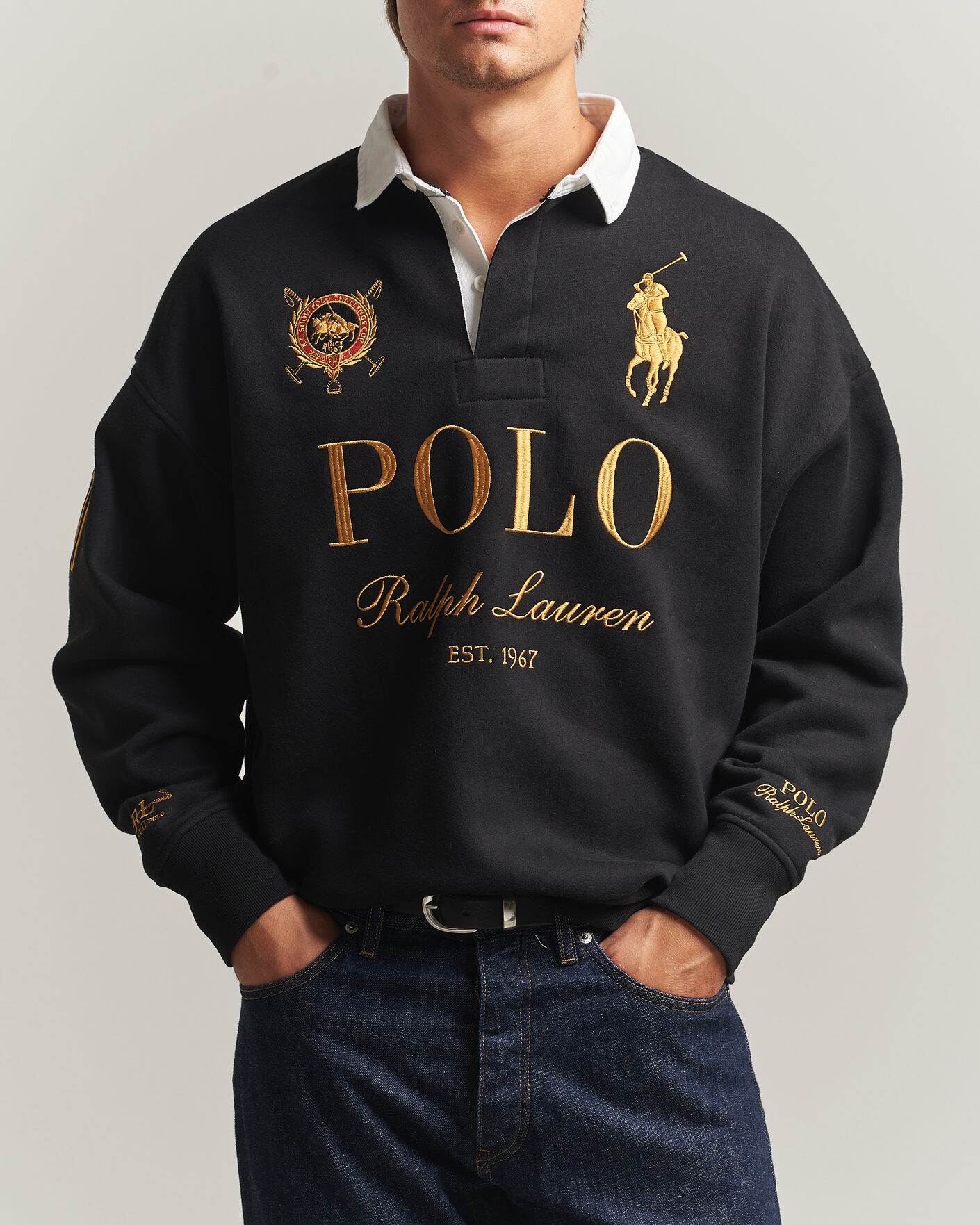 Hombres | Jerséis y prendas de punto | Polo Ralph Lauren | Magic Fleece Printed Sweatshirt Polo Black