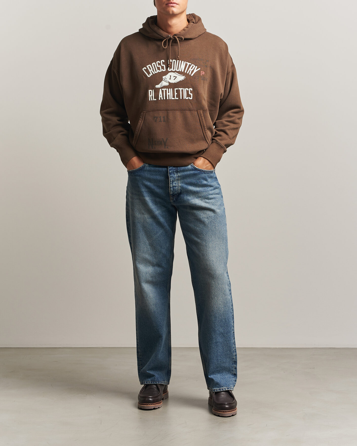 Hombres | Jerséis y prendas de punto | Polo Ralph Lauren | Fleece Printed Hoodie Court Brown