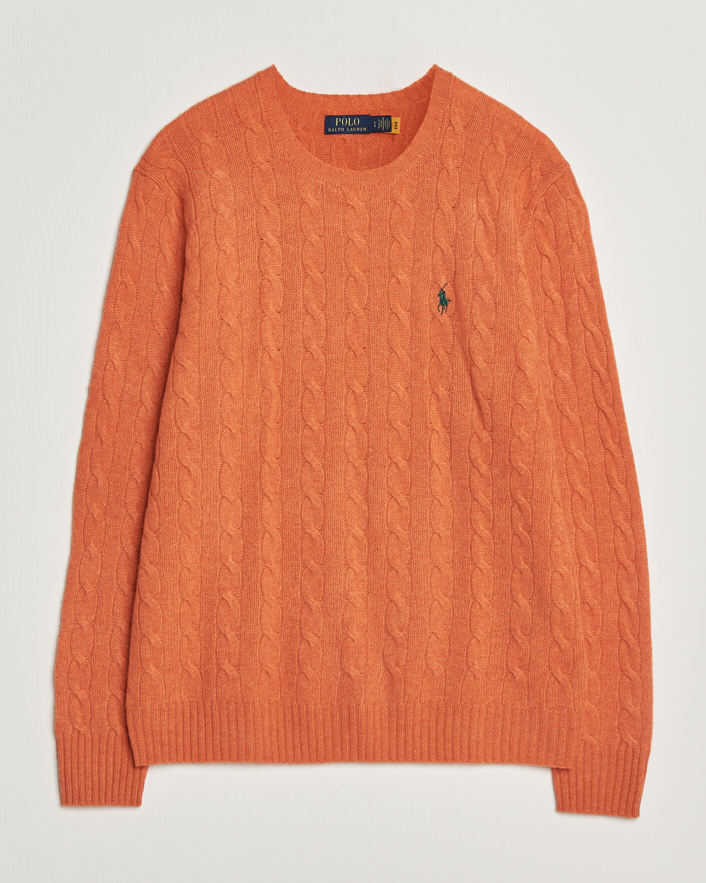 Hombres | Jerséis y prendas de punto | Polo Ralph Lauren | Wool/Cashmere Cable Crew Neck Orange Jasper Heather