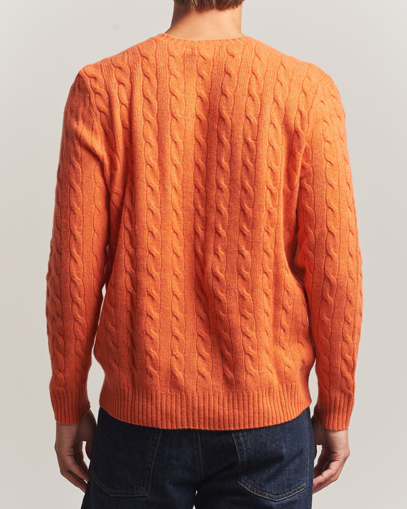Hombres | Jerséis y prendas de punto | Polo Ralph Lauren | Wool/Cashmere Cable Crew Neck Orange Jasper Heather