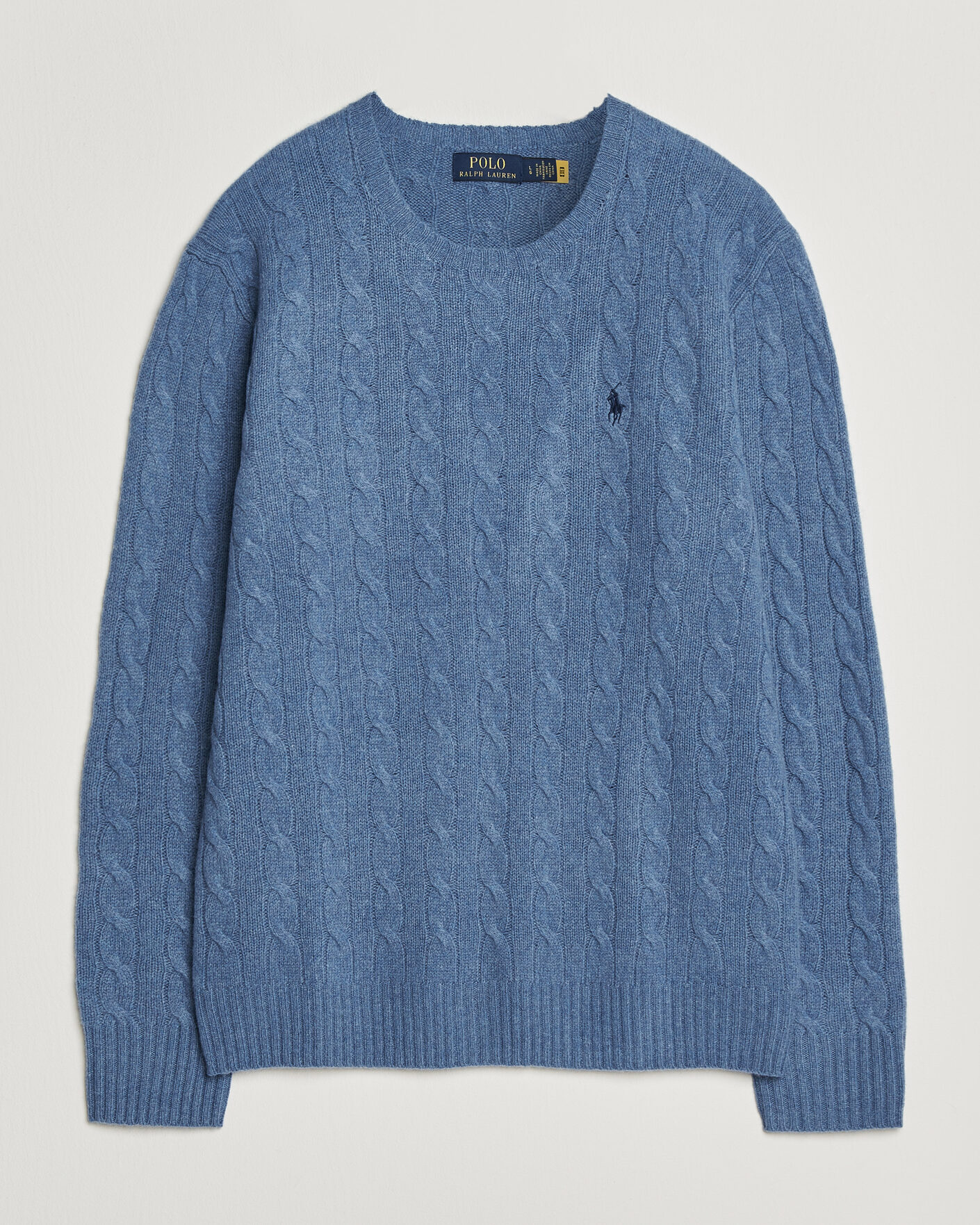 Hombres | Jerséis y prendas de punto | Polo Ralph Lauren | Wool/Cashmere Cable Crew Neck Blue Borage Heather