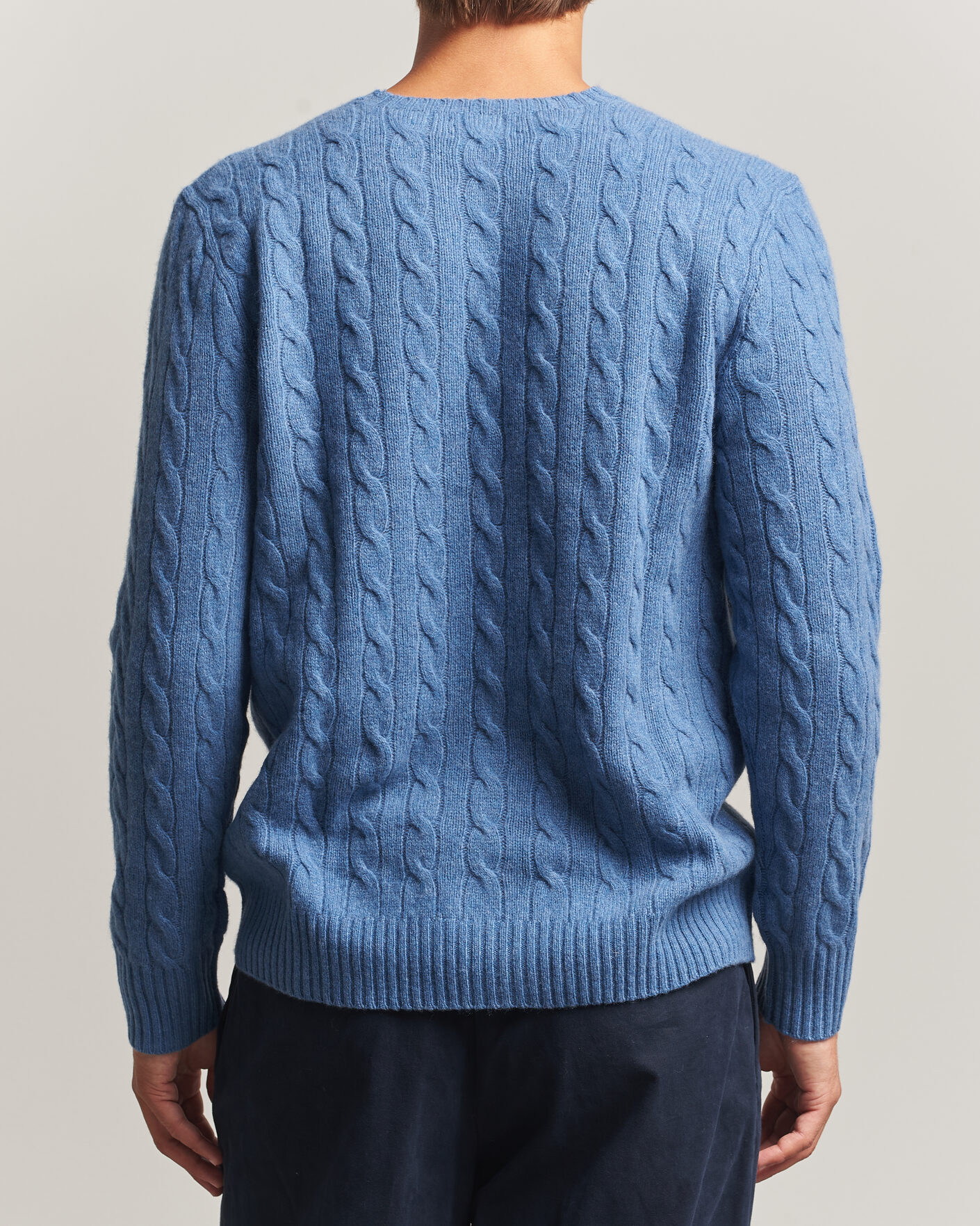 Hombres | Jerséis y prendas de punto | Polo Ralph Lauren | Wool/Cashmere Cable Crew Neck Blue Borage Heather