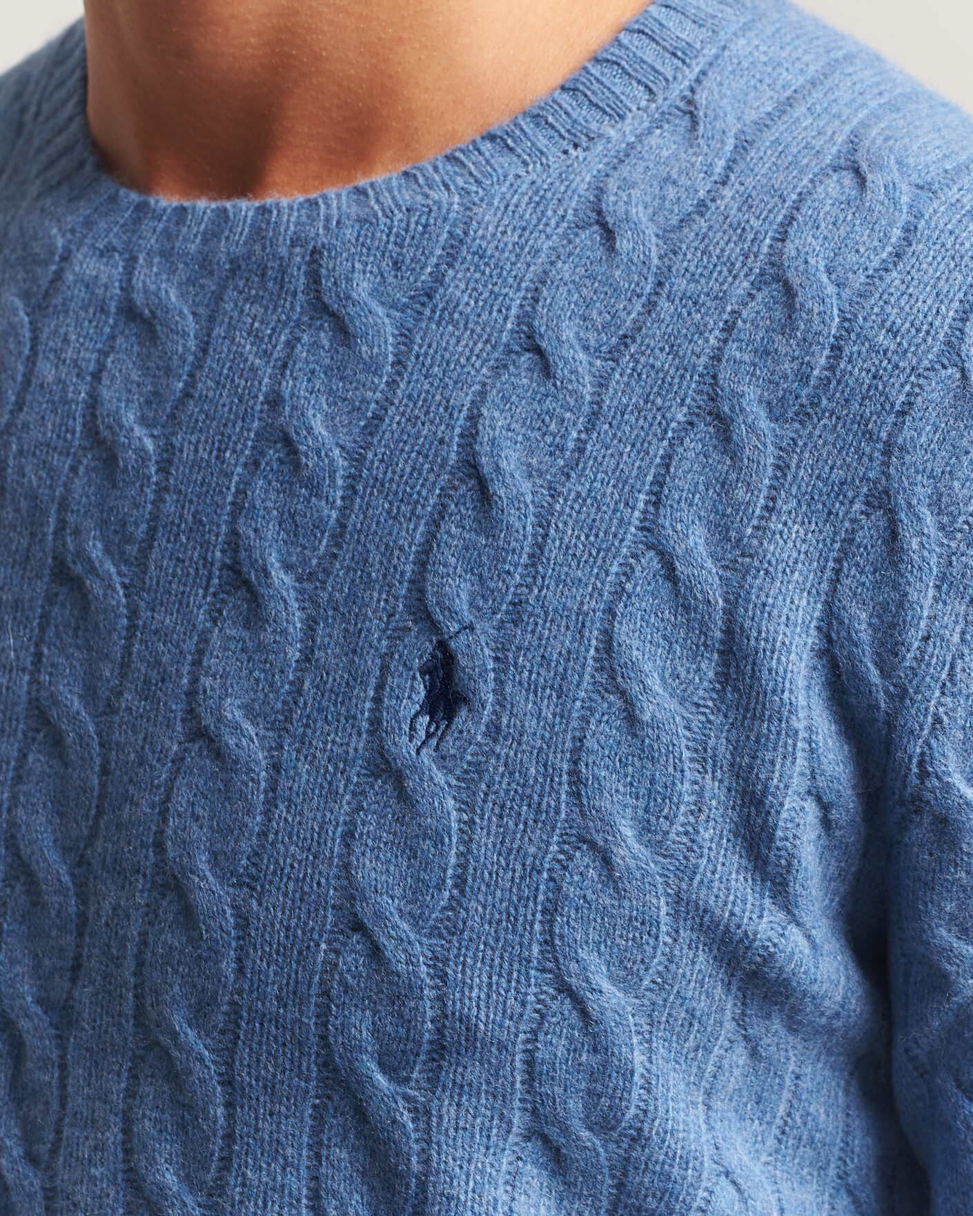 Hombres | Jerséis y prendas de punto | Polo Ralph Lauren | Wool/Cashmere Cable Crew Neck Blue Borage Heather