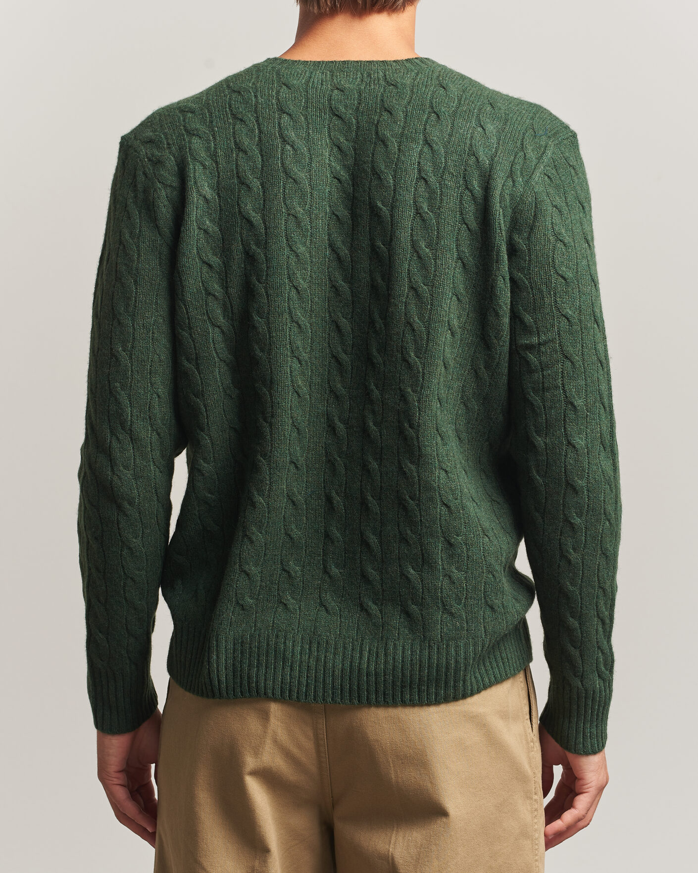 Hombres | Jerséis y prendas de punto | Polo Ralph Lauren | Wool/Cashmere Cable Crew Neck Lodgepole Pine Heather