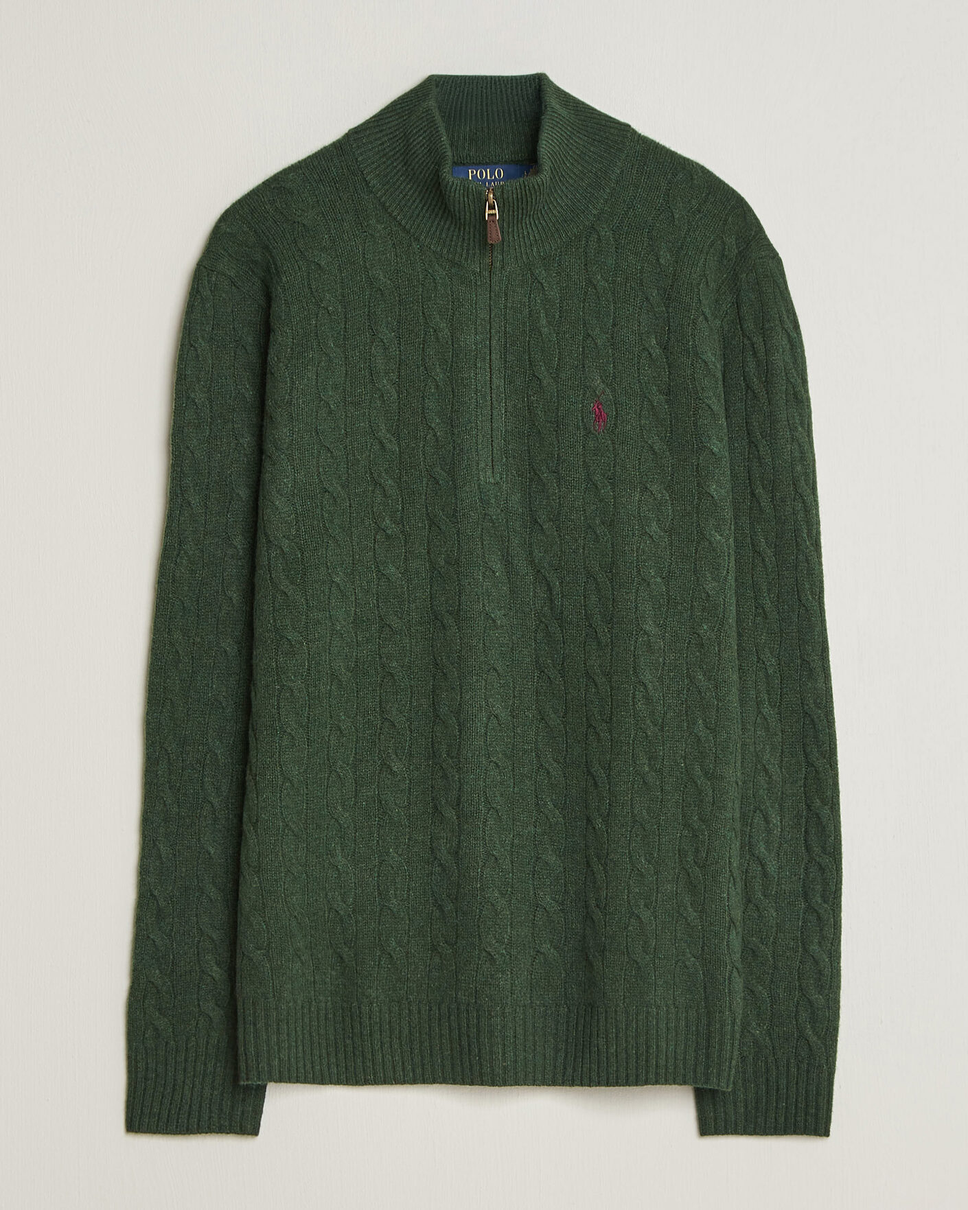 Hombres | Jerséis y prendas de punto | Polo Ralph Lauren | Wool/Cashmere Cable Half Zip Lodgepole Pine Heather