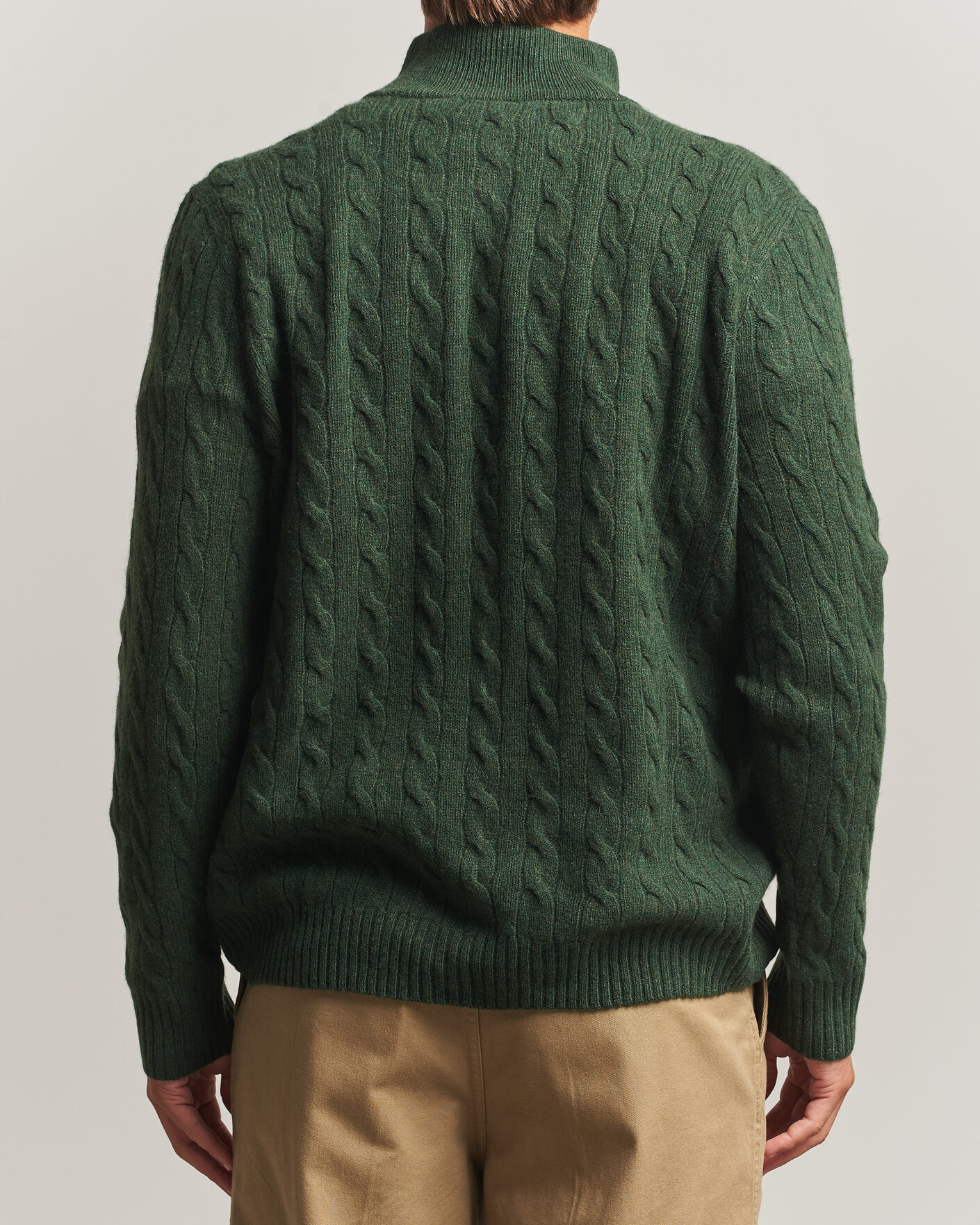 Hombres | Jerséis y prendas de punto | Polo Ralph Lauren | Wool/Cashmere Cable Half Zip Lodgepole Pine Heather