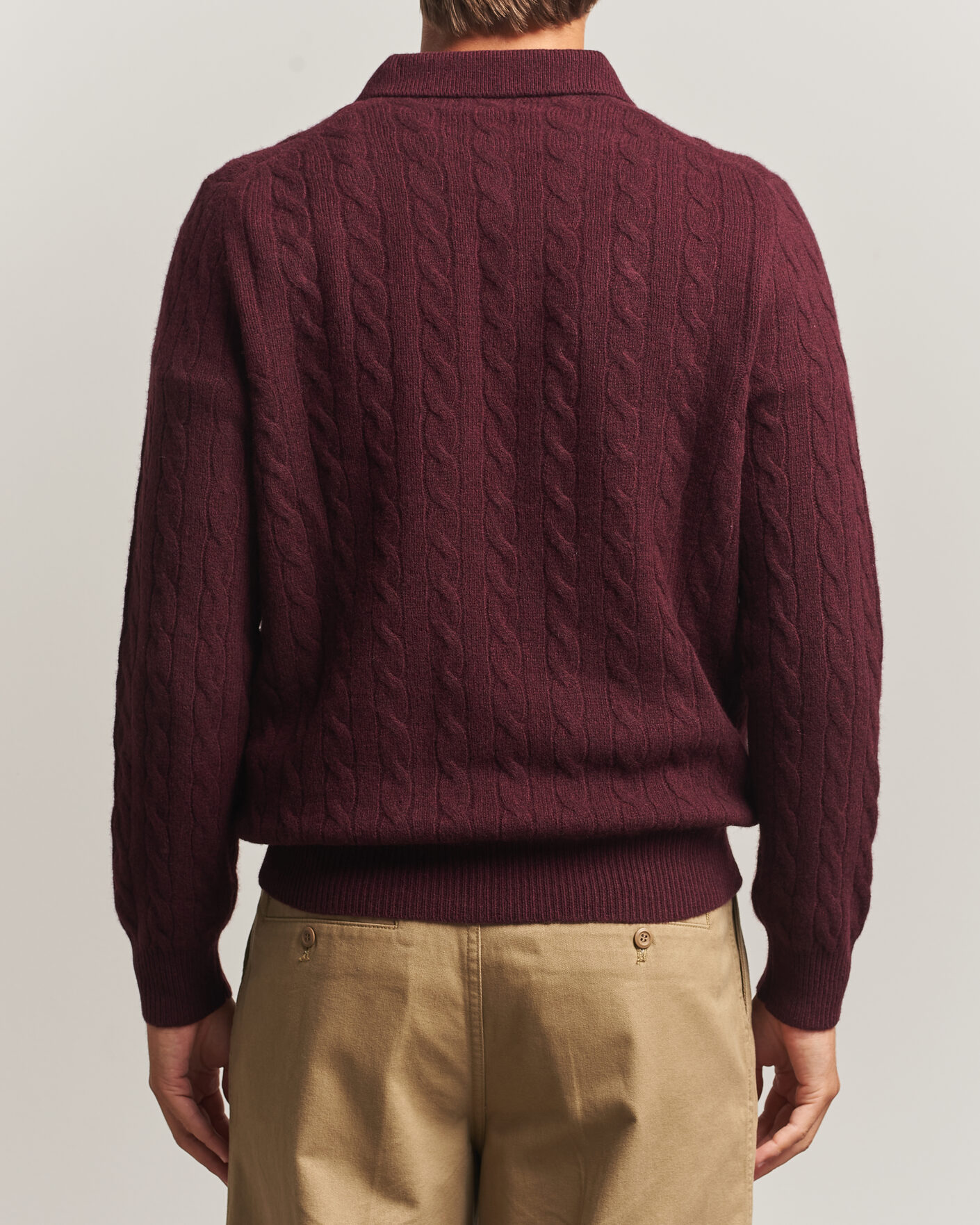 Hombres | Jerséis y prendas de punto | Polo Ralph Lauren | Wool/Cashmere Cable Knit Polo Aged Wine Heather
