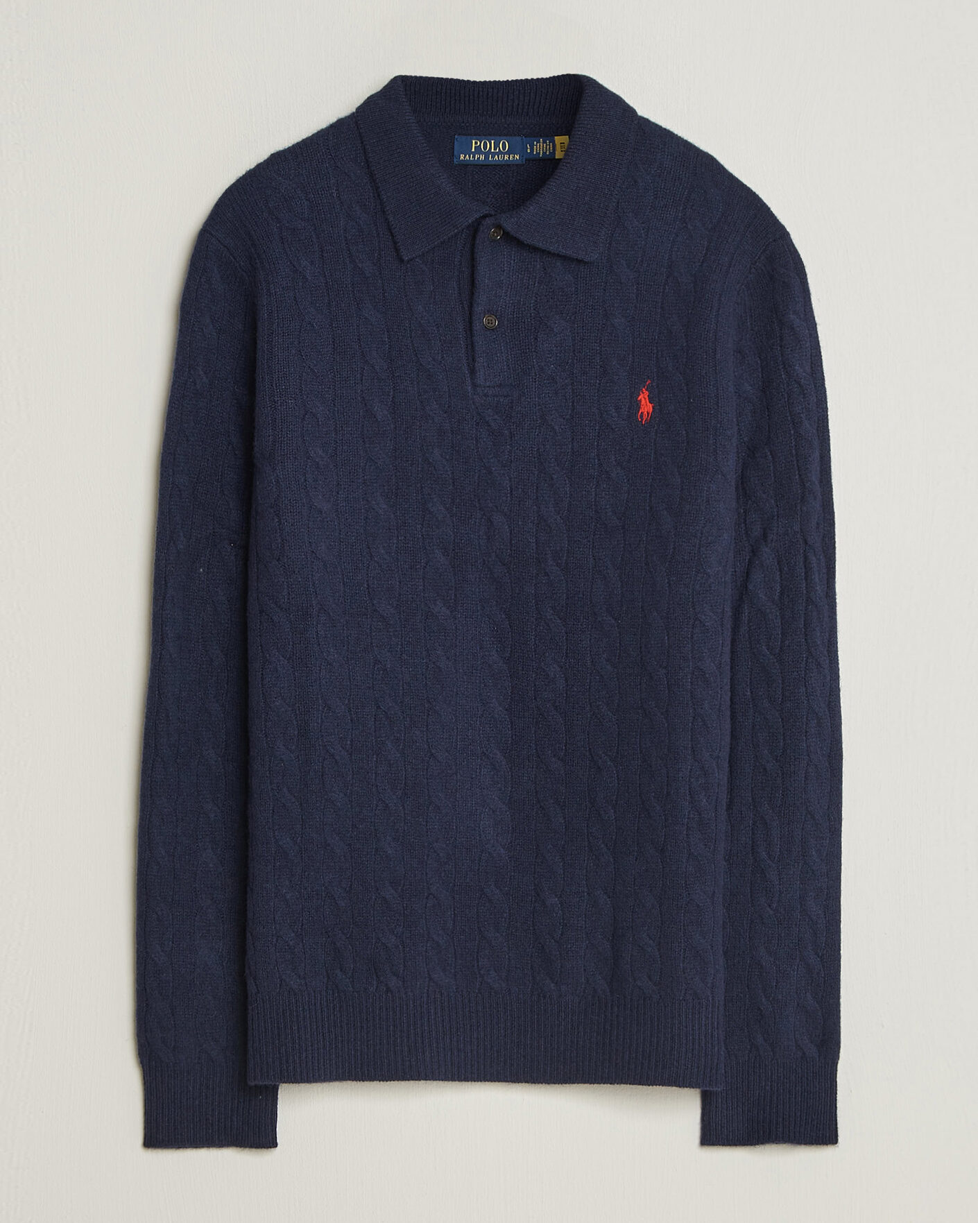 Hombres | Jerséis y prendas de punto | Polo Ralph Lauren | Wool/Cashmere Cable Knit Polo Hunter Navy