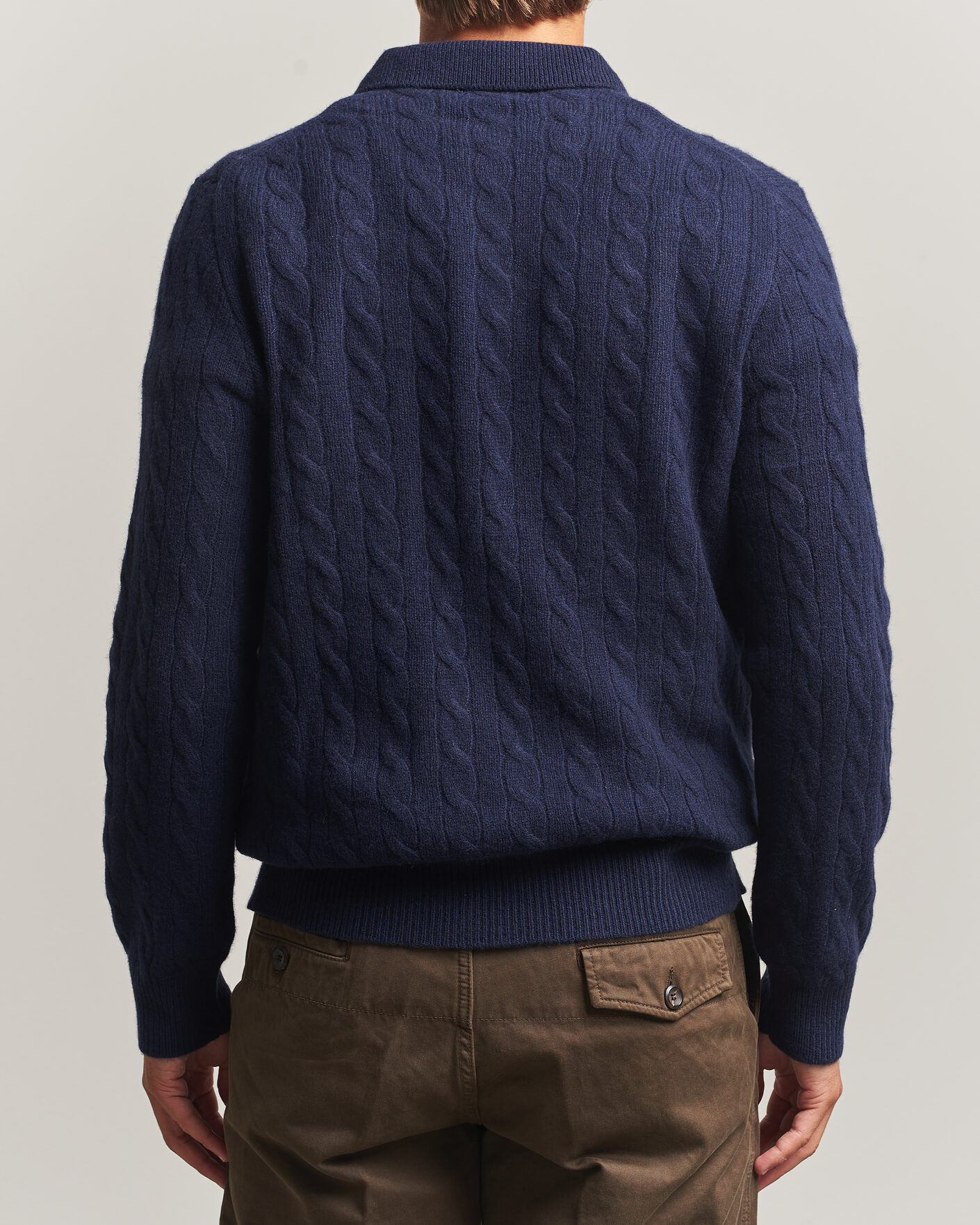 Hombres | Jerséis y prendas de punto | Polo Ralph Lauren | Wool/Cashmere Cable Knit Polo Hunter Navy