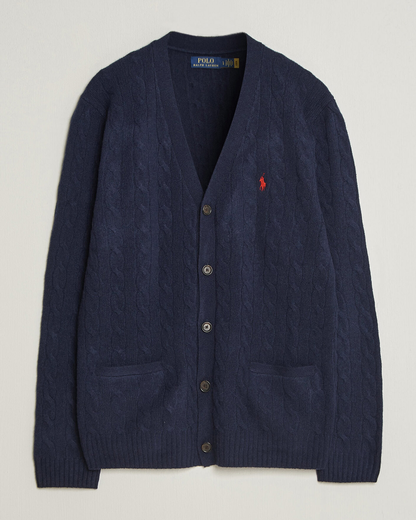 Hombres | Jerséis y prendas de punto | Polo Ralph Lauren | Wool/Cashmere Cable Cardigan Hunter Navy