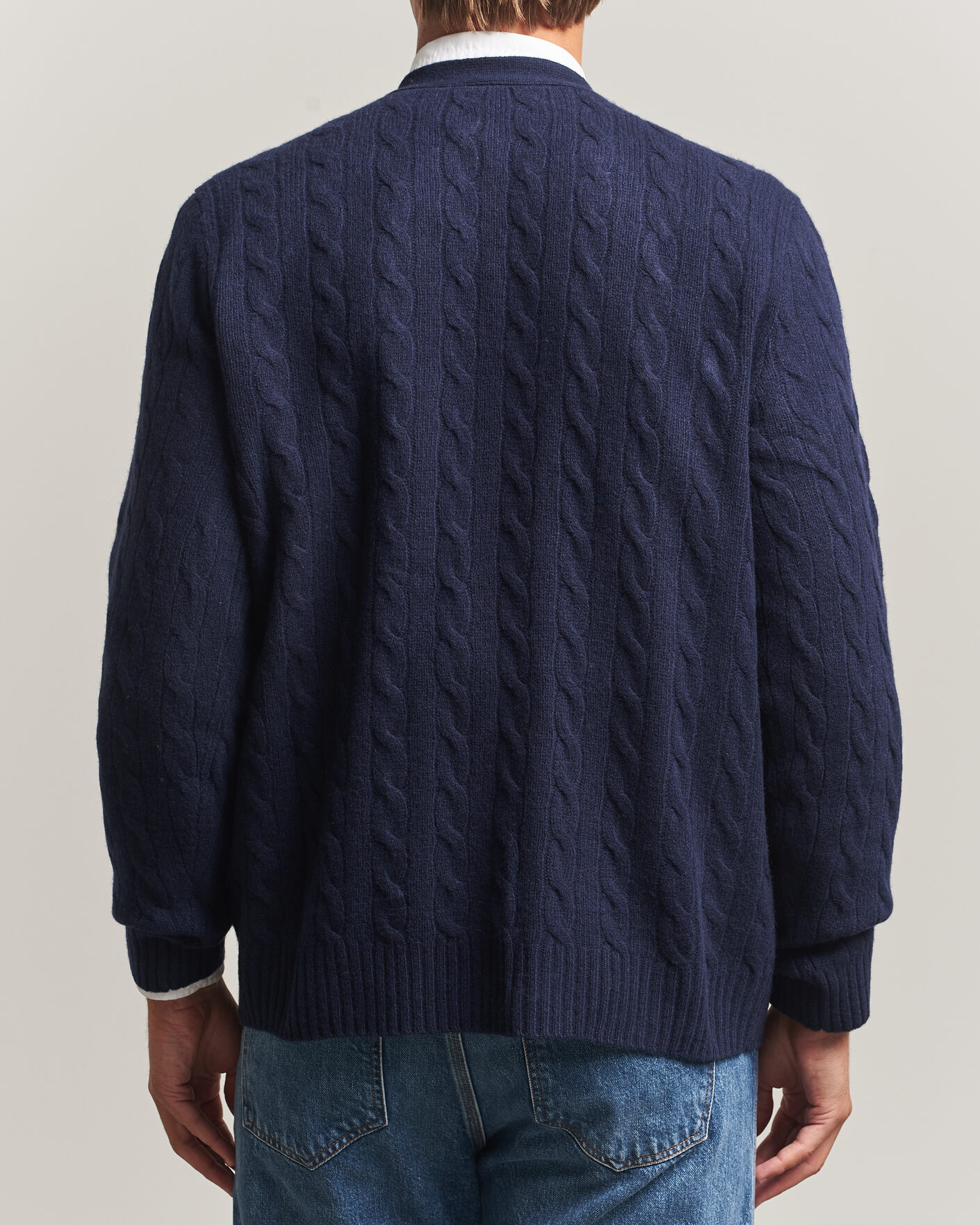 Hombres | Jerséis y prendas de punto | Polo Ralph Lauren | Wool/Cashmere Cable Cardigan Hunter Navy