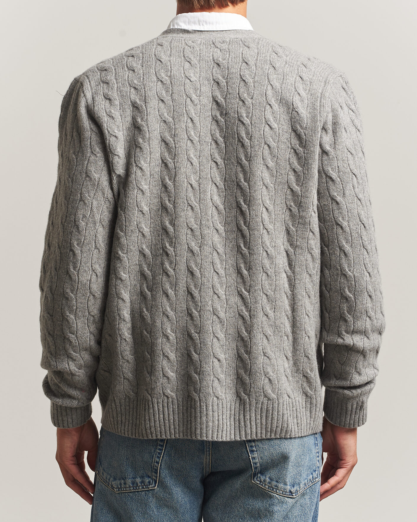 Hombres | Jerséis y prendas de punto | Polo Ralph Lauren | Wool/Cashmere Cable Cardigan Fawn Grey Heather