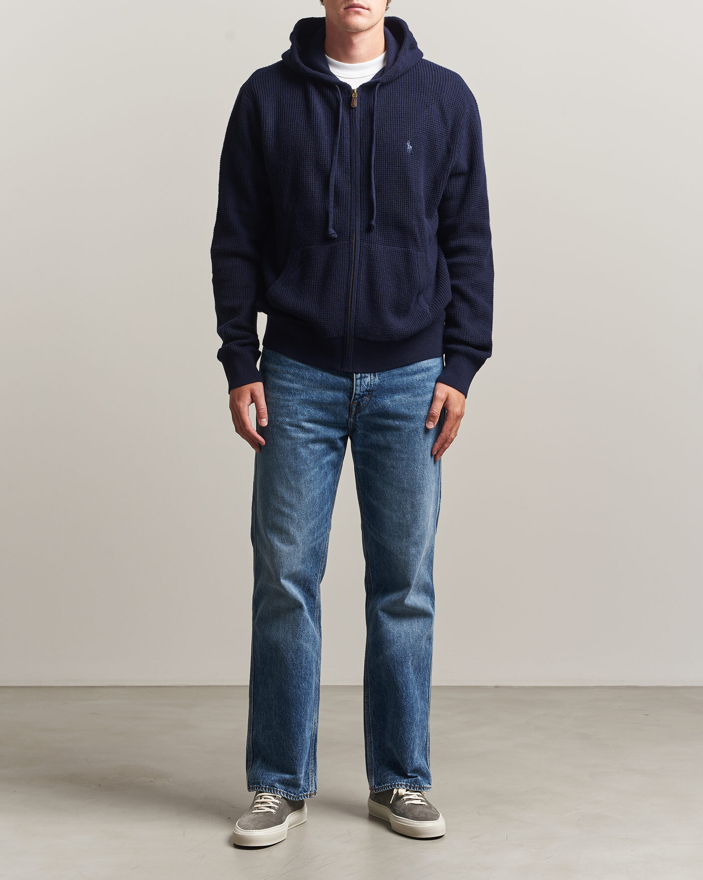 Hombres | Jerséis y prendas de punto | Polo Ralph Lauren | Cotton/Wool Full-Zip Hoodie Hunter Navy