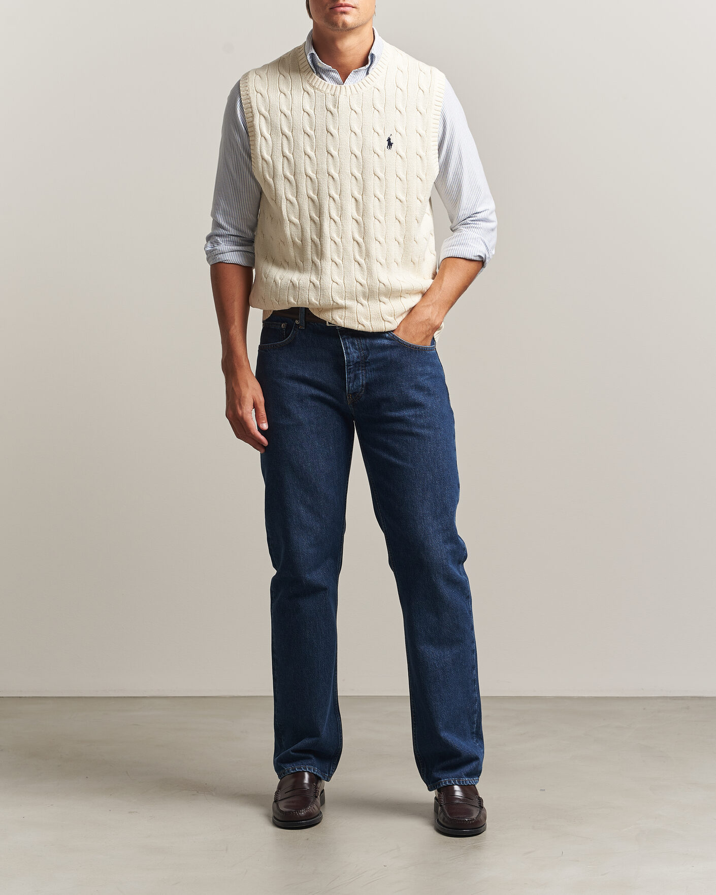 Hombres | Jerséis y prendas de punto | Polo Ralph Lauren | Cotton Cable Vest Andover Cream