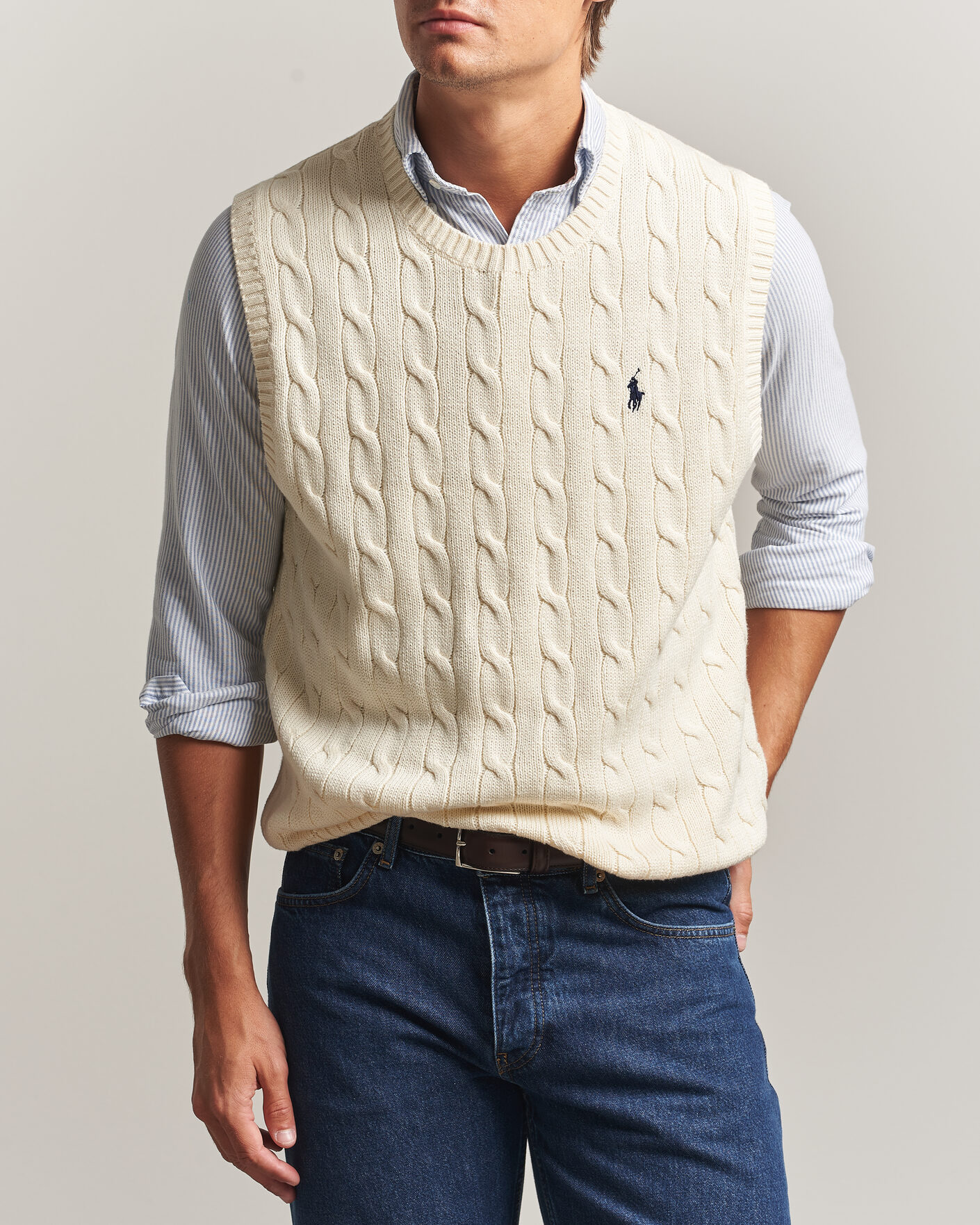 Hombres | Jerséis y prendas de punto | Polo Ralph Lauren | Cotton Cable Vest Andover Cream