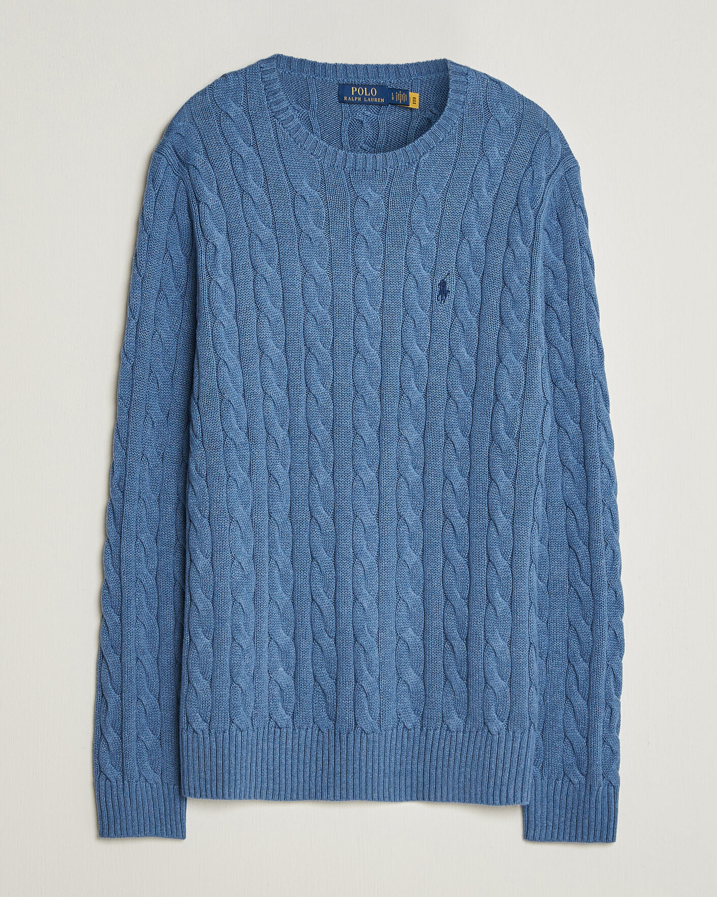 Hombres | Jerséis y prendas de punto | Polo Ralph Lauren | Cotton Cable Pullover Blue Borage Heather