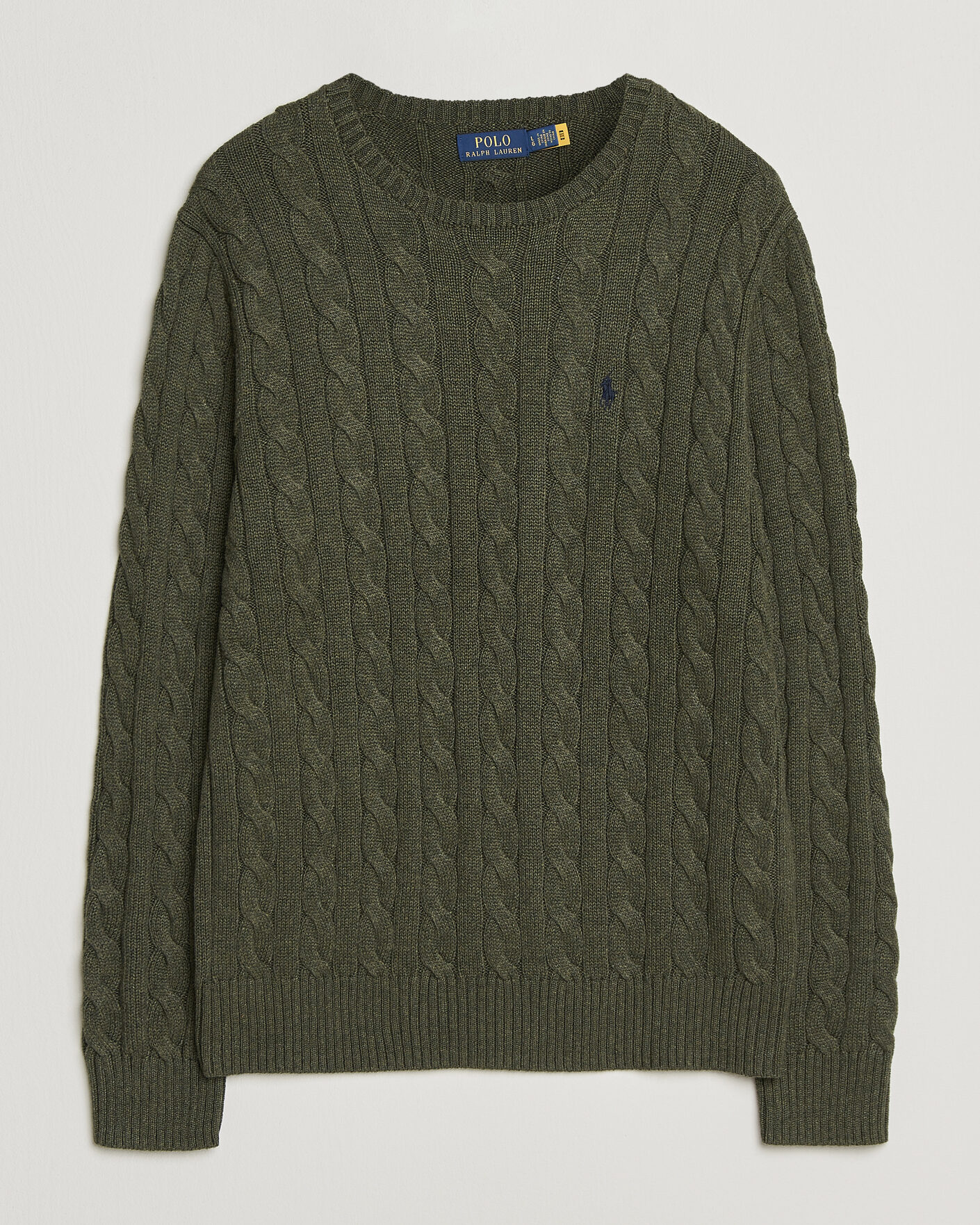 Hombres | Jerséis y prendas de punto | Polo Ralph Lauren | Cotton Cable Pullover  Olive Shrub Heather