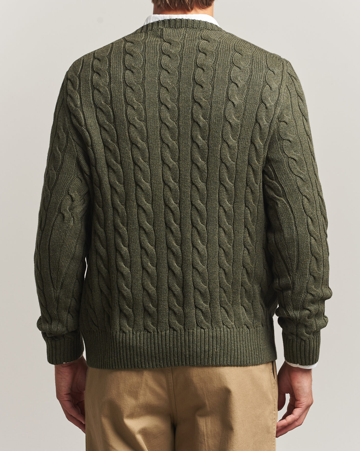 Hombres | Jerséis y prendas de punto | Polo Ralph Lauren | Cotton Cable Pullover  Olive Shrub Heather