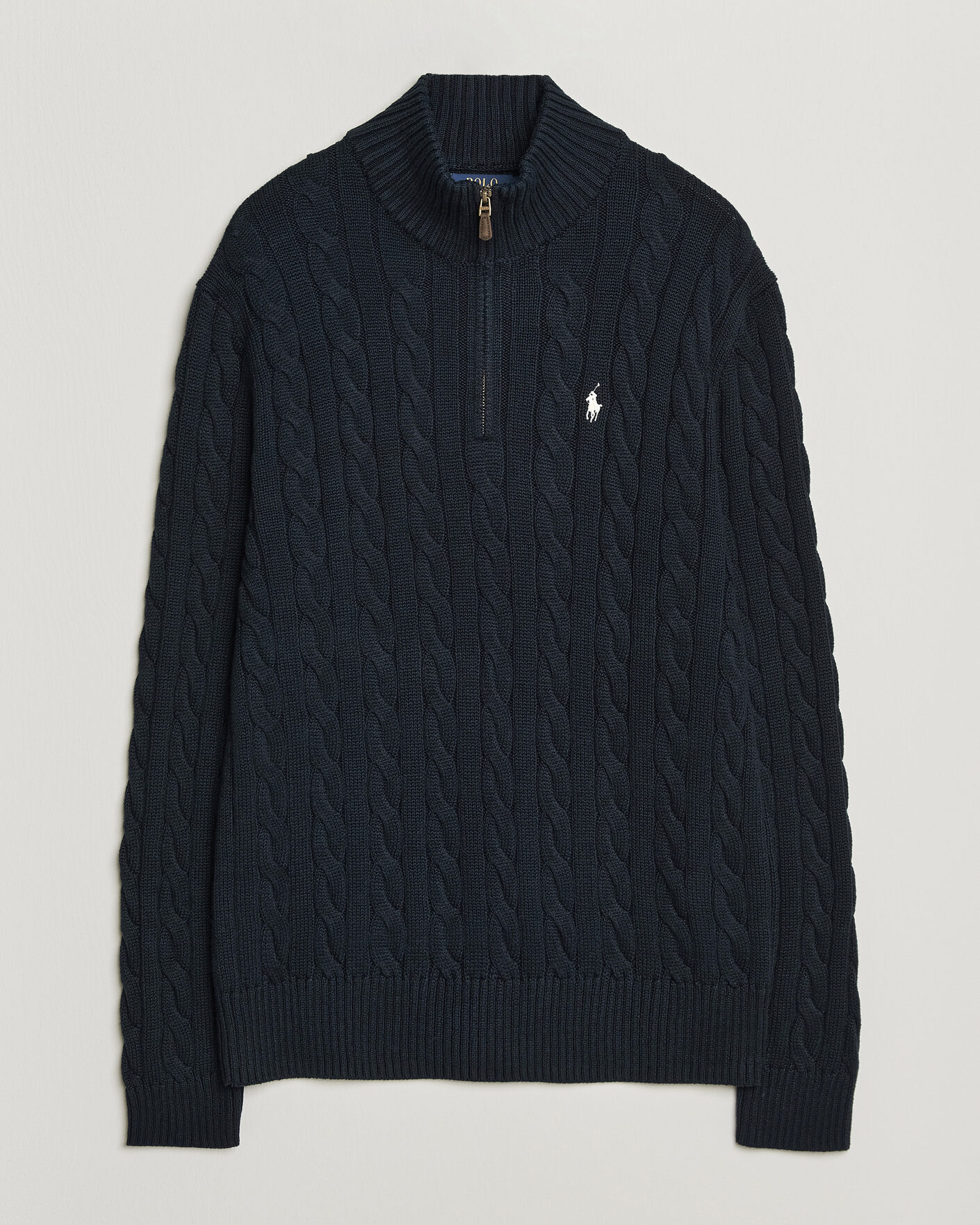 Hombres | Jerséis y prendas de punto | Polo Ralph Lauren | Cotton Cable Half Zip Hunter Navy
