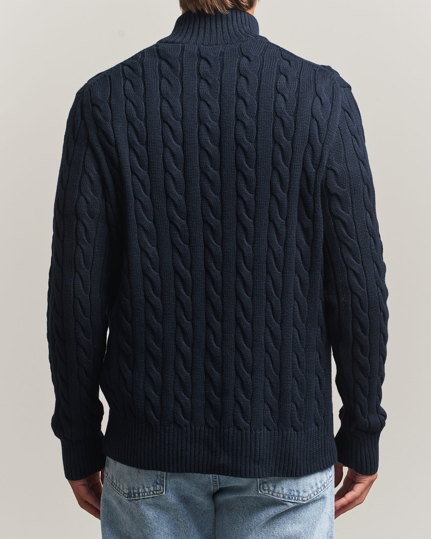 Hombres | Jerséis y prendas de punto | Polo Ralph Lauren | Cotton Cable Half Zip Hunter Navy