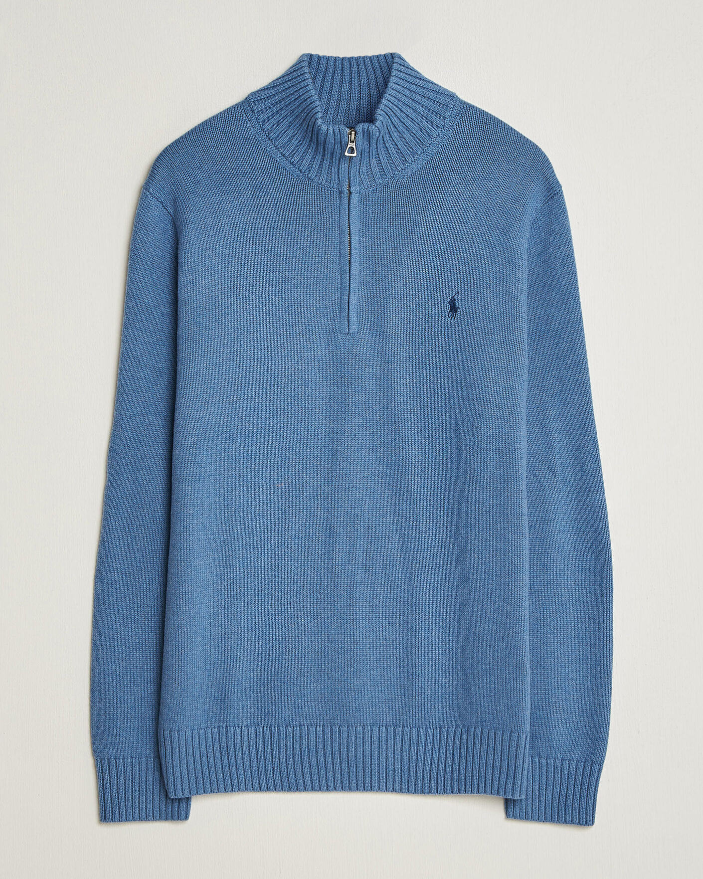 Hombres | Jerséis y prendas de punto | Polo Ralph Lauren | Cotton Pullover Half Zip Blue Borage Heather