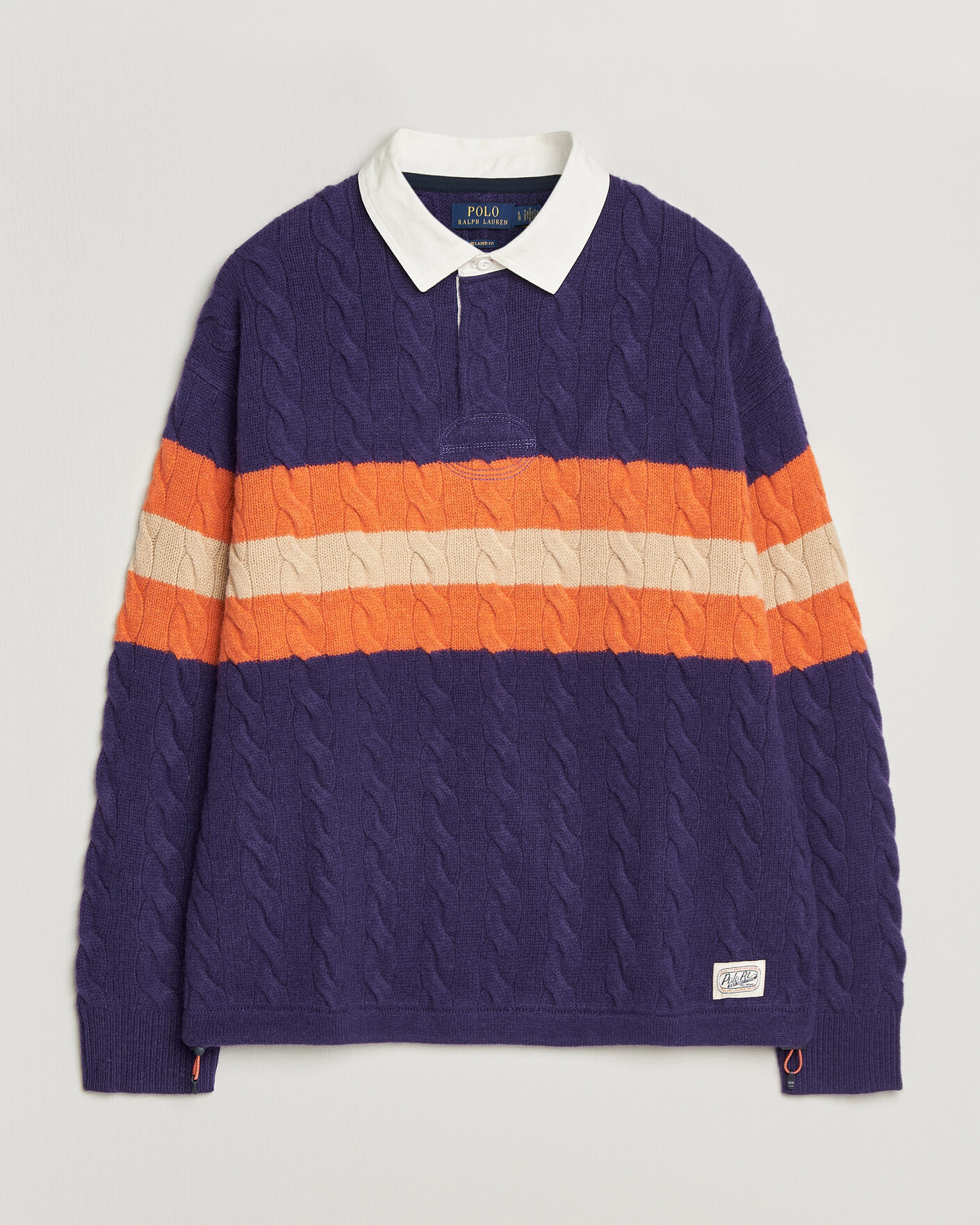 Hombres | Jerséis y prendas de punto | Polo Ralph Lauren | Wool Blend Cable Knitted Polo Purple Combo